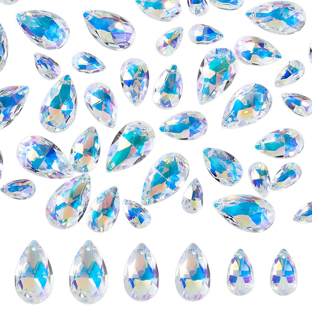 Perles en cristal à facettes en forme de larme pour création de bijoux DIY