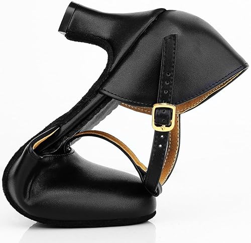 Miniatura 3 de Zapatos de tacón de baile de salsa latina con correa en T para mujer, antideslizantes, zapatos de salón de baile de baile de boda