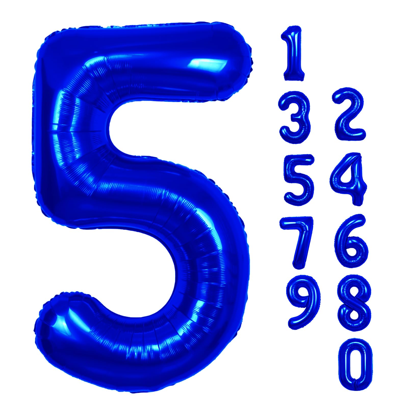 40 Inch Navy Blue Number 5 Balloon 5th Birthday Balloon Foil Number Balloons for Birthday Party Royal Blue 5 Years Old Balloon for 5th Birthday Party for Kids 5 Years Anniversary Decors