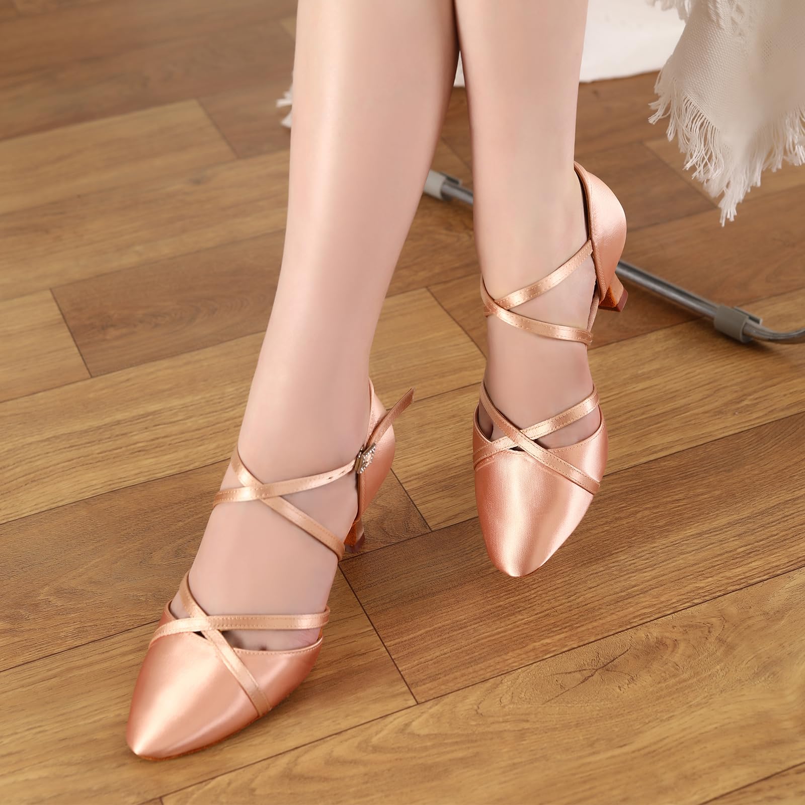 HROYL Scarpe da Ballo Latino Americano Donna Chiuse Scarpe Ballo Salsa da Sala.EM933