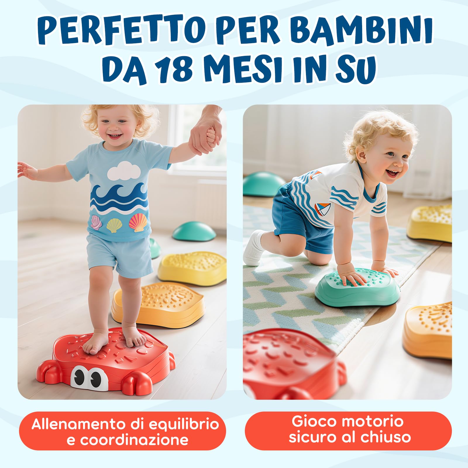 Lehoo Castle Pietre di Bilanciamento, Antiscivolo Stepping Stones per Bambini, Pietre Equilibrio, Balance Board, Giochi da Giardino per Bambini