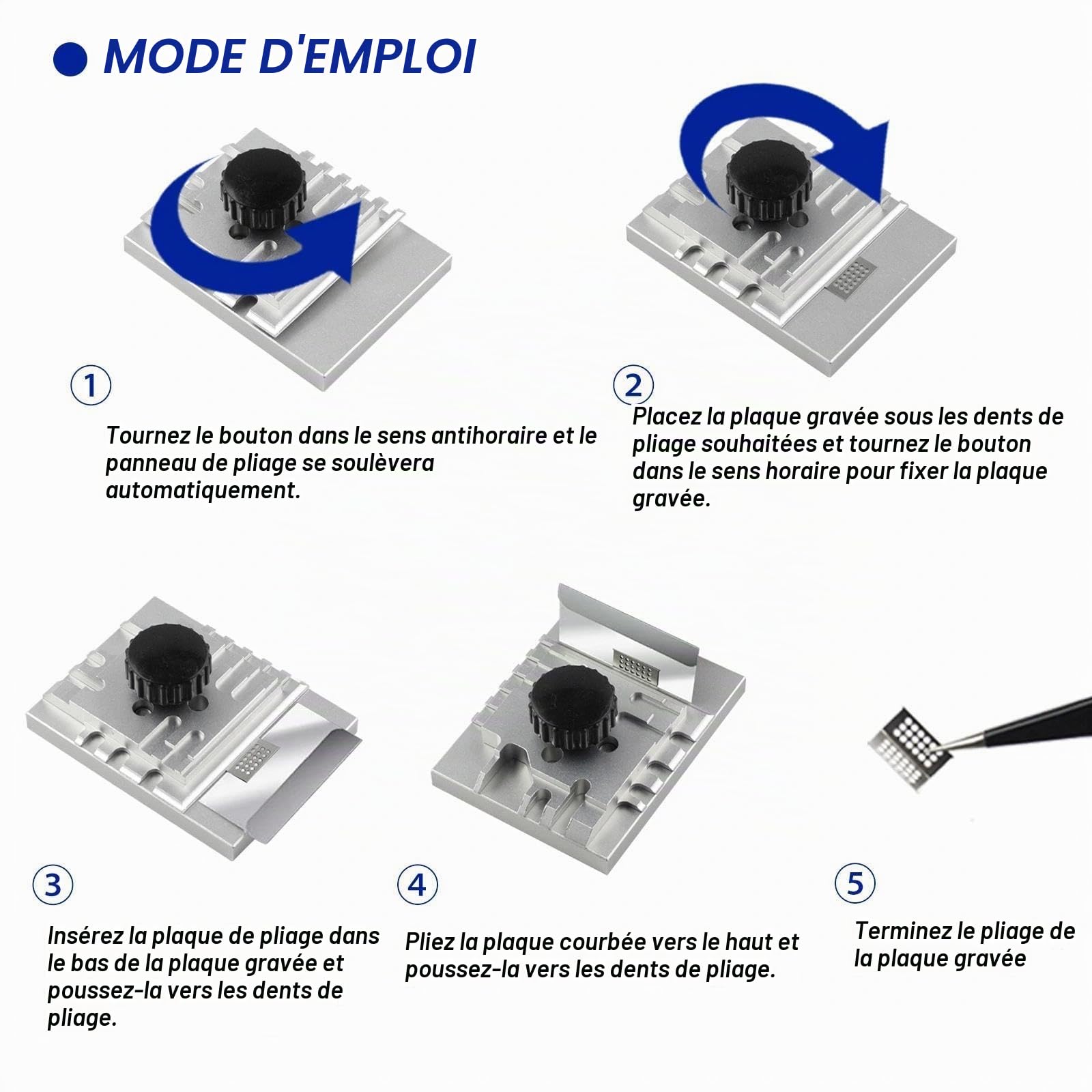 Cintreuse en métal pour pièces gravées photo - Outil de cintrage en métal - Outil de pliage pour modélisme, accessoires de loisirs créatifs (4552)