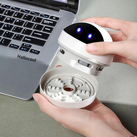 Desktop Vacuum Cleaner Mini Desk Vacuum Cleaner Portable Dust Crumb Sweeper | Low Noise Cute USB Vacuum for Picking up Crumbs Pet Hairs Flakes Tiny Items from Desk Tabletop Keyboard