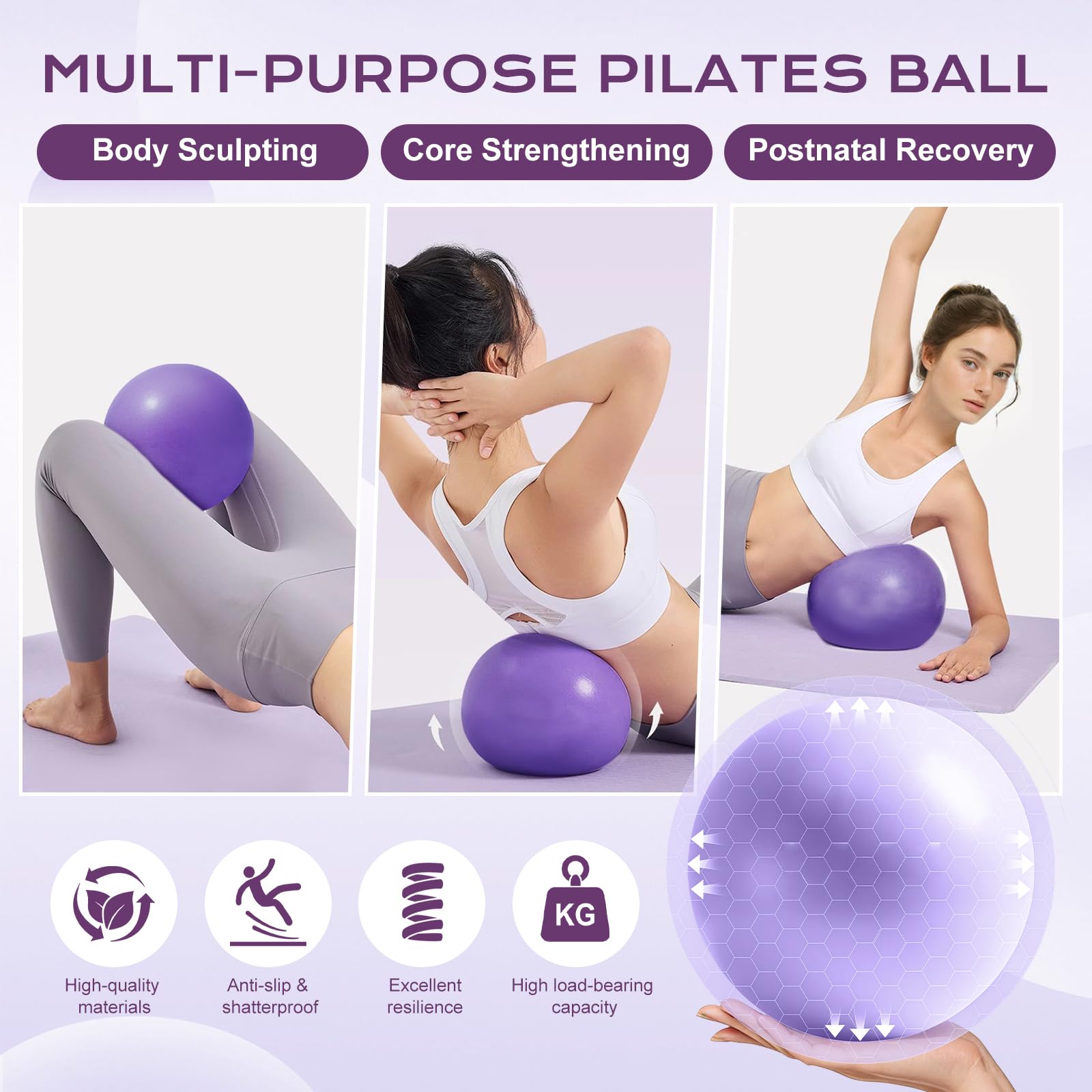 flintronic Pilates Set, 15 in/ 38 cm Pilates Ring Zubehör mit Yoga Ball Resistance Bands (15, 25, 35 lbs), Matten-Pilates-Ausrüstung für zu Hause, Home Pilates Essential Kit für Frauen