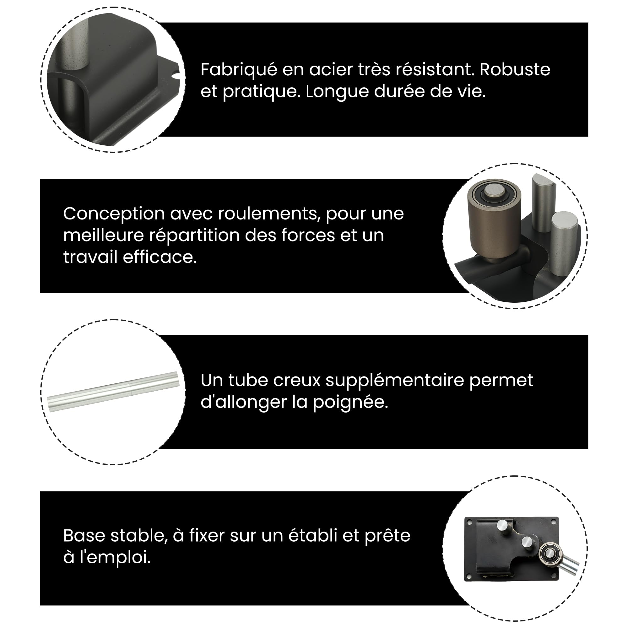Bimiti Dobladora de barras de refuerzo de 1-14 mm Máquina dobladora | portátil para varillas deformadas Herramienta plegado de barras de refuerzo para acero redondo/acero reforzado/hierro plano
