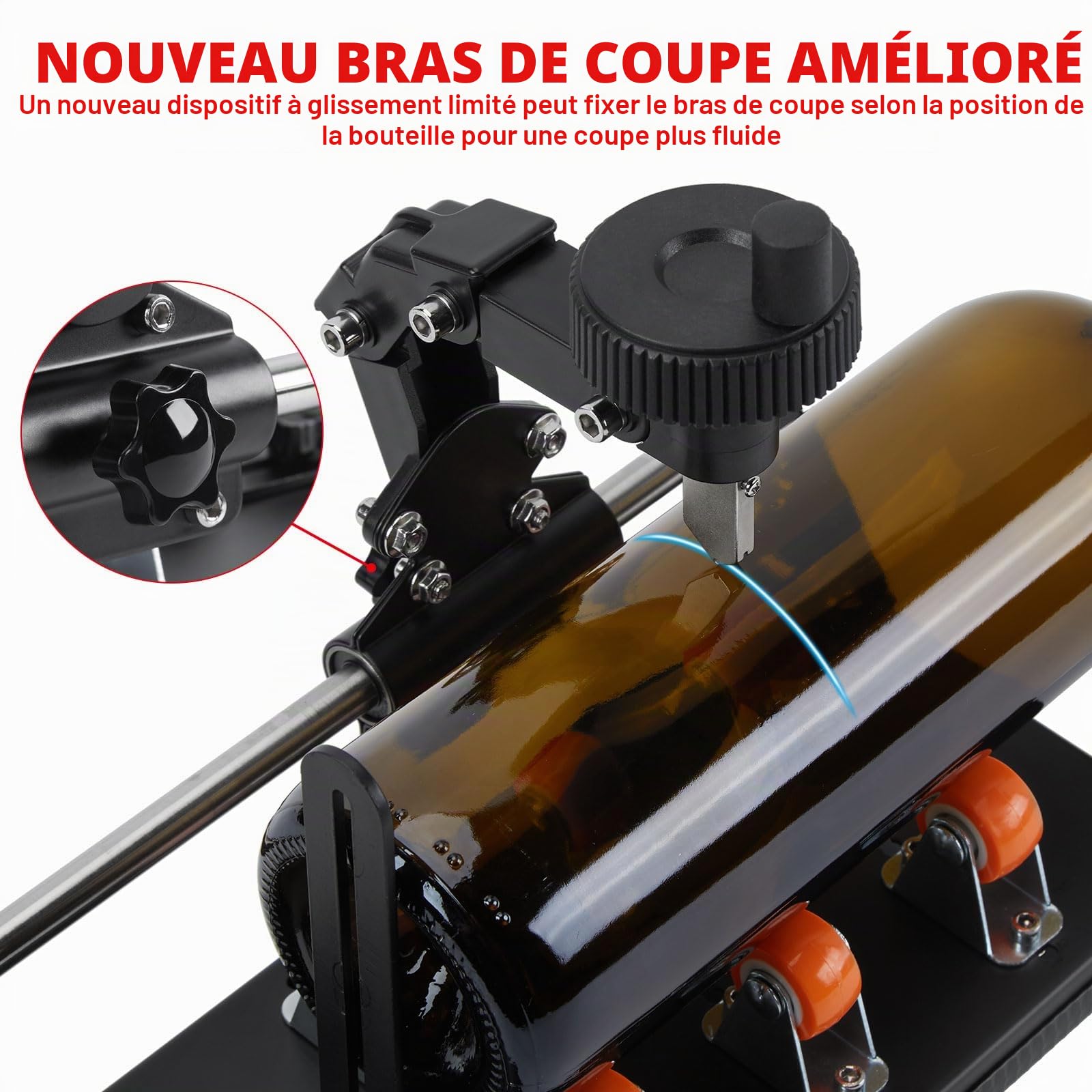 Kit de coupe-bouteilles en verre, coupe-verre en forme de vague, coupe-verre DIY pour bouteilles à largeur ajustable, réalisez toutes sortes d'objets d'art avec un ensemble complet d'accessoires