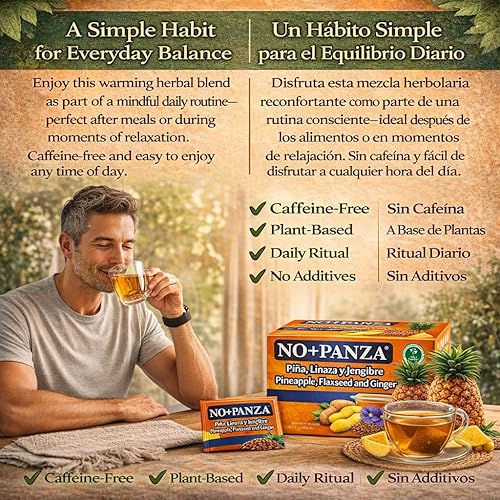 Miniatura 5 de Té de hierbas de High Supreme - 30 bolsas de té - jengibre, piña, canela y linaza - Infusión 100% natural, vegana, sin cafeína - Mezcla de hierbas