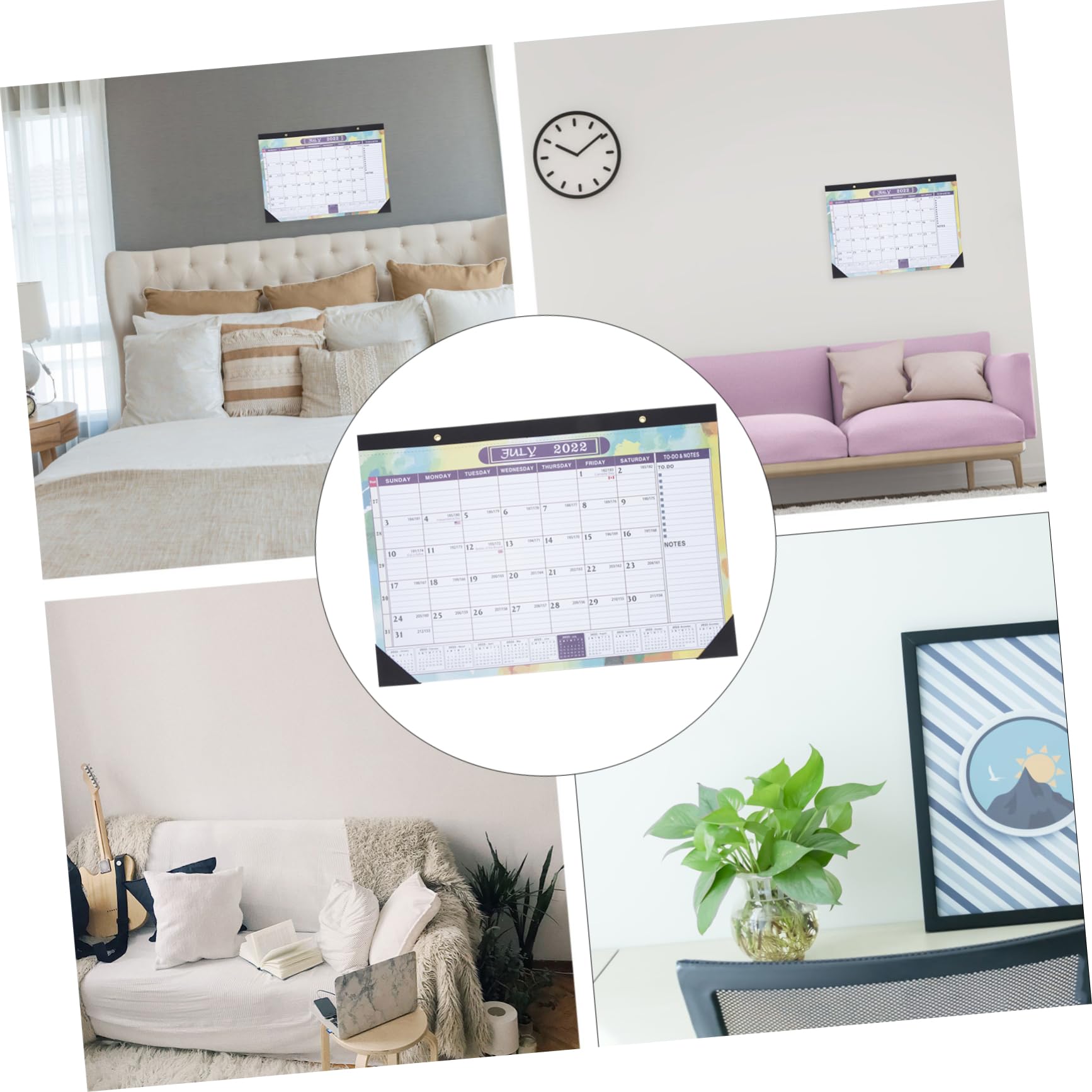 Angoily 3 Stück Wandkalender Englischer Wandhängender Monatskalender Leichtes Design Hochwertiges Papier Für Büro Zuhause Schule Alltag