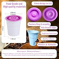 Vista 2 de 30 cápsulas desechables K Cups compatibles con cafetera Keurig 1.0and2.0, cápsulas de café prefabricadas con tapa morada, cápsulas de café