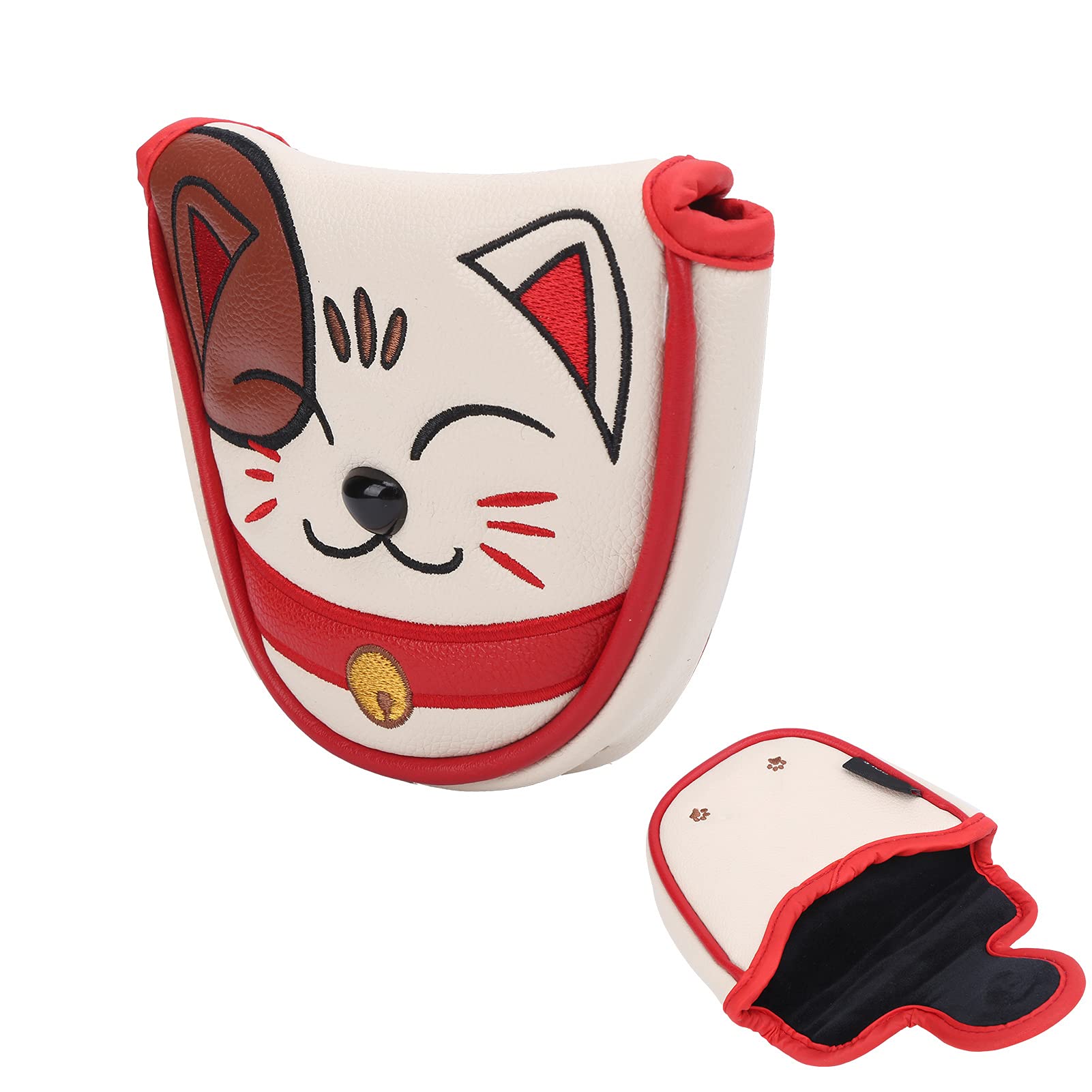CHICIRIS Center Shaft Putter Cover, Lucky Cat Wasserdichter Golfschläger Head Cover Club Center Putter Headcover Guard Protector