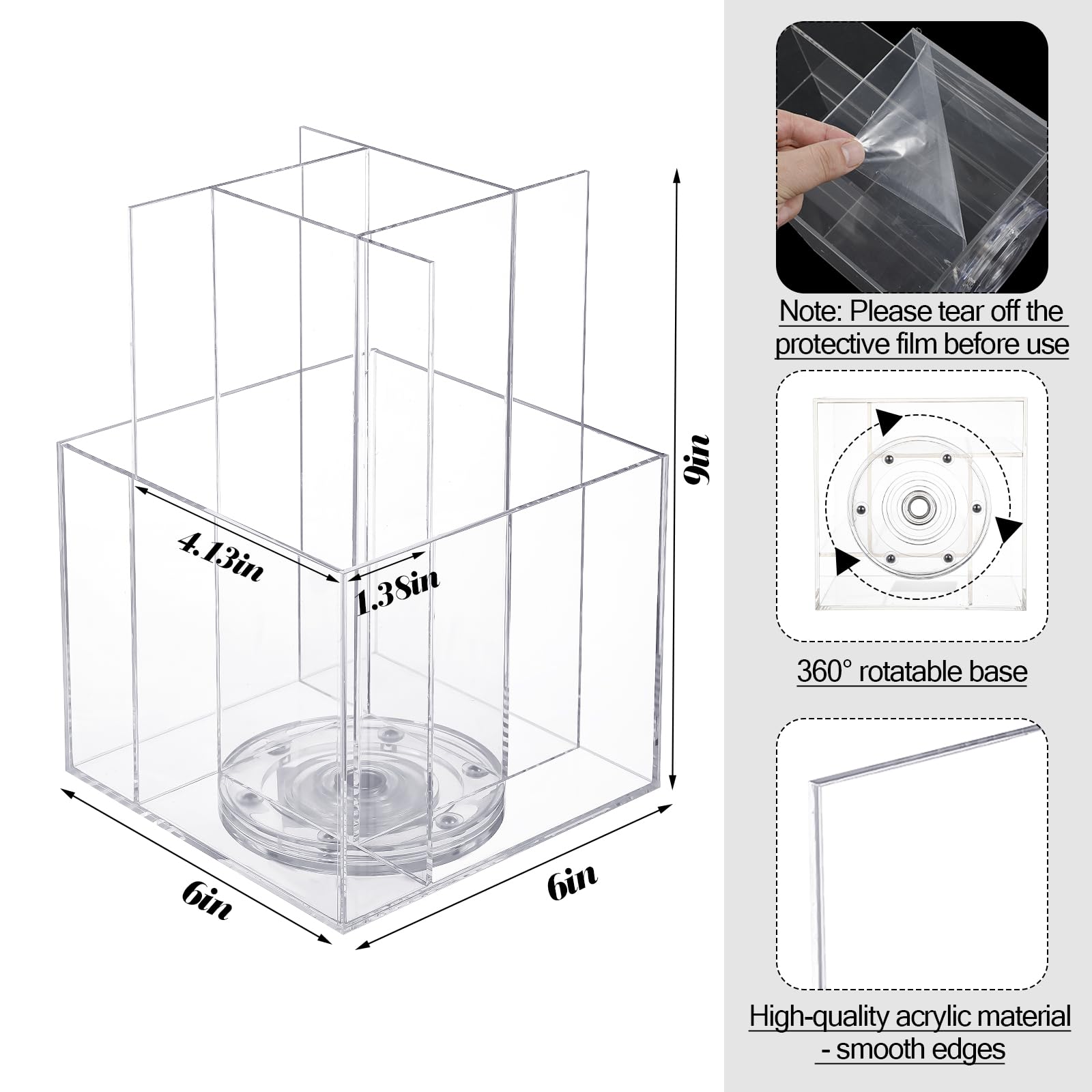 4-Pack Acrylic Brochure Display Stands – 8.5 X 11 Inch Holder For Flyers, Menus, Documents – Wall Mount Or Countertop, Clear