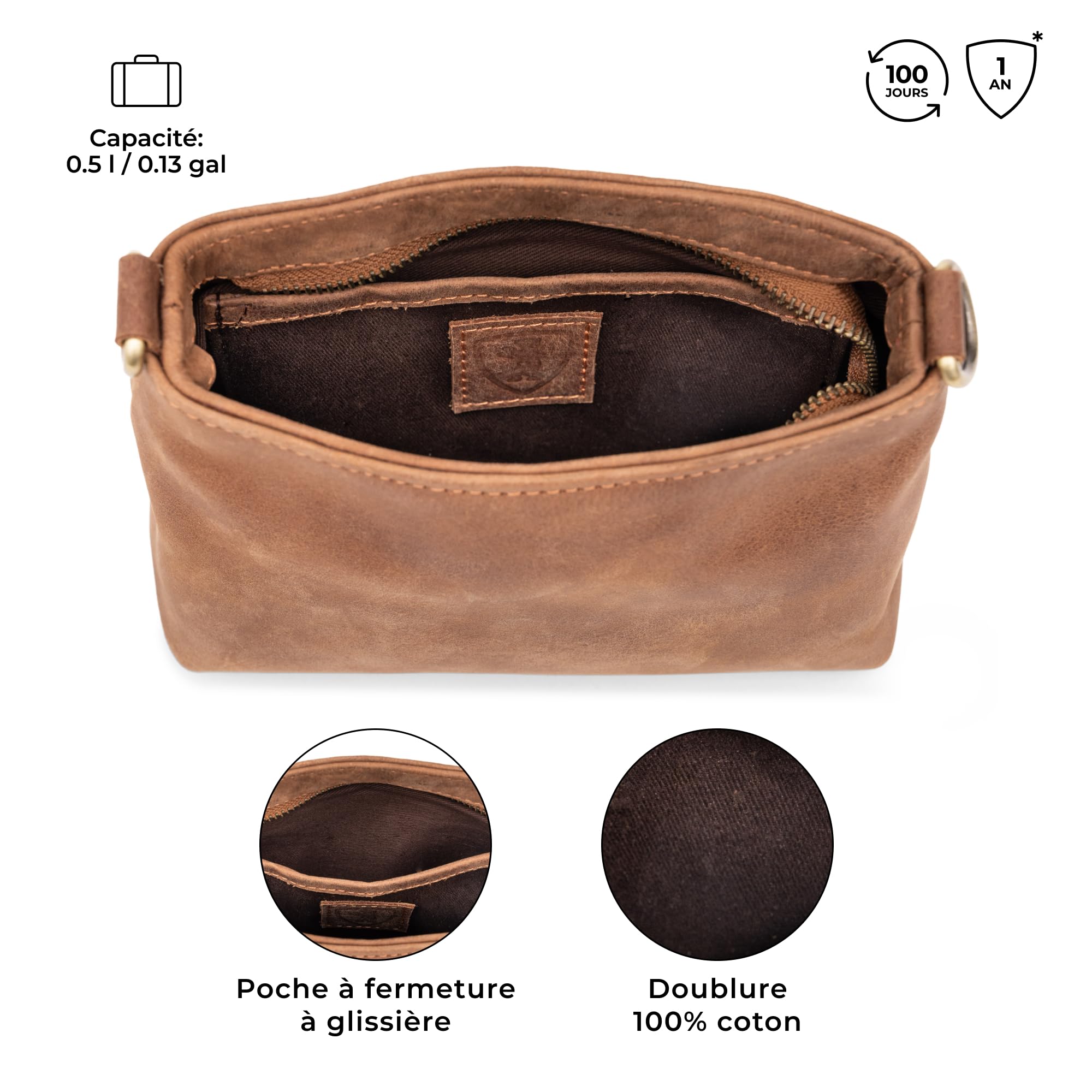 Berliner Bags Sac à bandoulière vintage Marbella XS - Petit sac à bandoulière en cuir - Sac à main pour femme