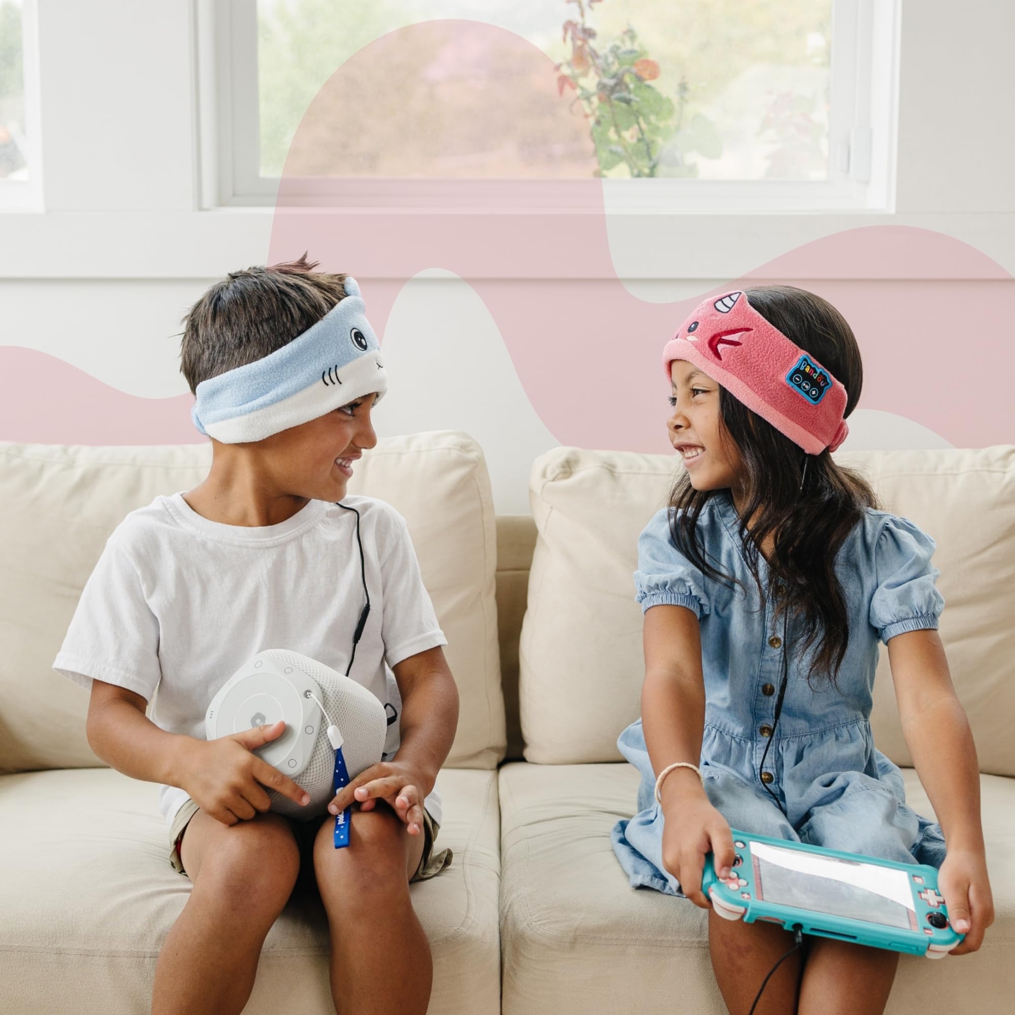3.0 - Cuffie originali per bambini, fascia wireless Bluetooth, comode cuffie per aereo, limite di volume sicuro, regolabili, per viaggi, scuola e sonno (Sparkle)