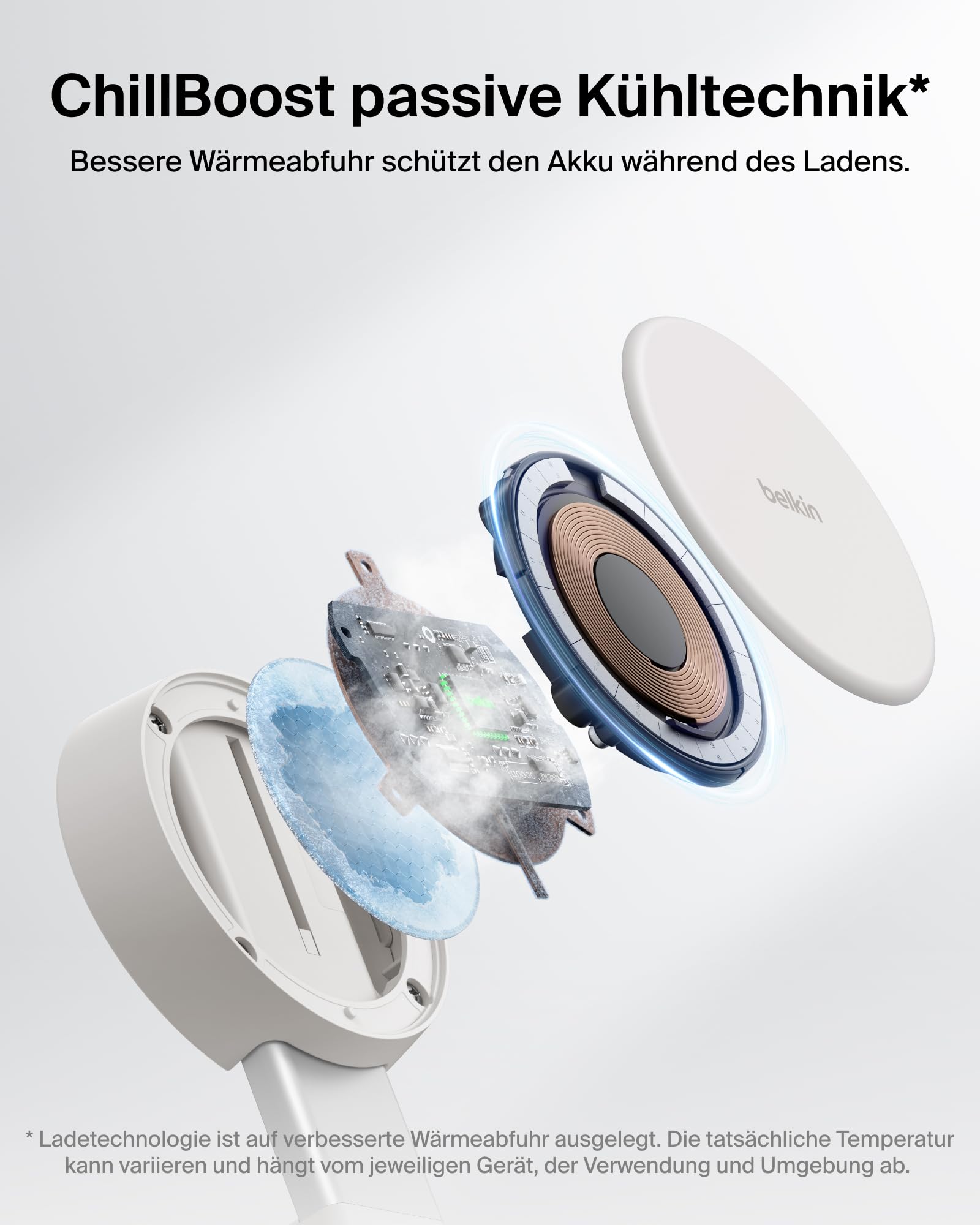 Belkin UltraCharge Pro 2-in-1 Qi2 Induktive Ladestation, 25W – Sandfarben | Verstellbar, Qi2.2-zertifiziert, MagSafe Kompatibles Kabelloses Ladegerät für iPhone, Apple Watch, Ohrhörer, mit 45W Netzteil