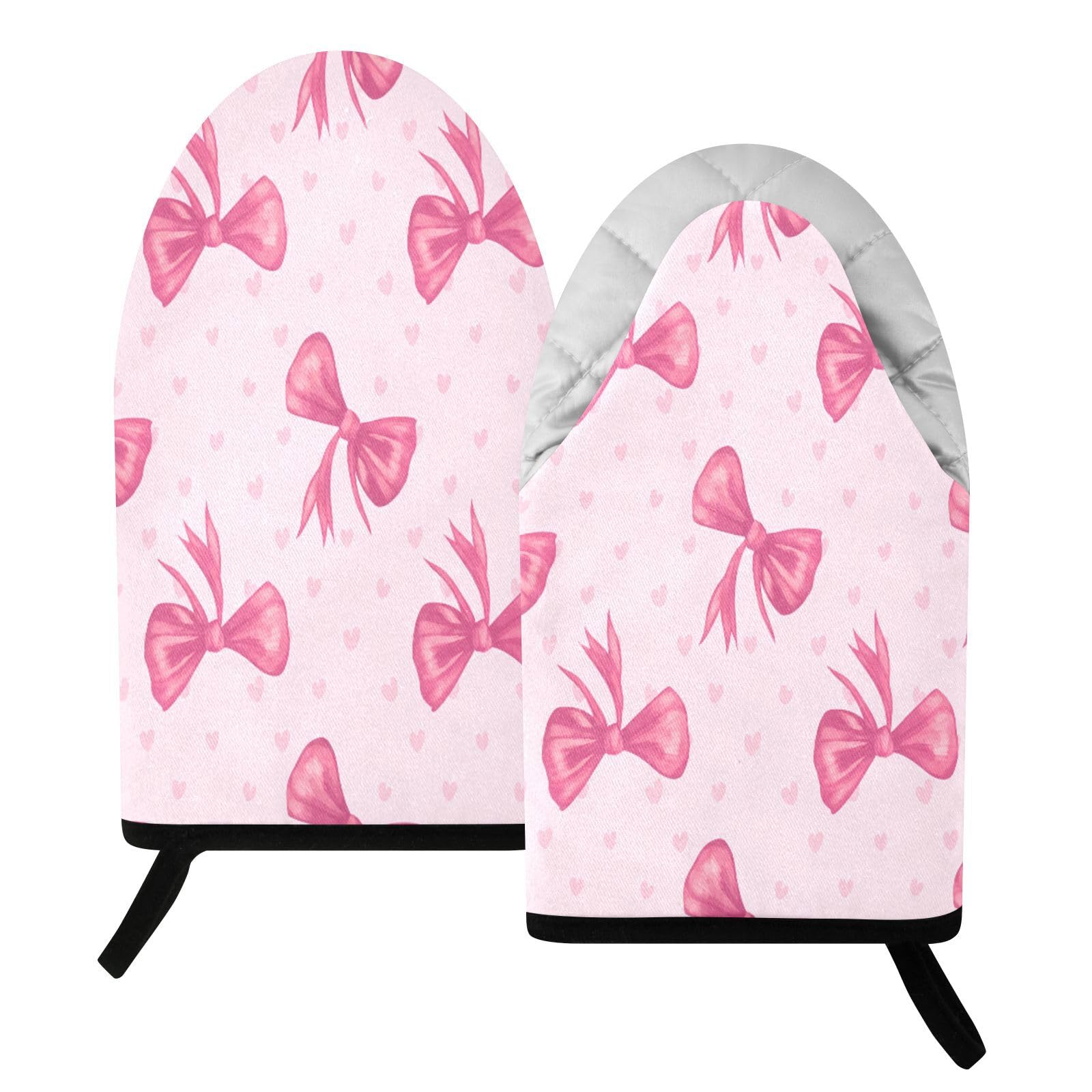 BURSTDDY Bows Oven Mitt,Heat Resistant Kitchen Mitts for Cooking