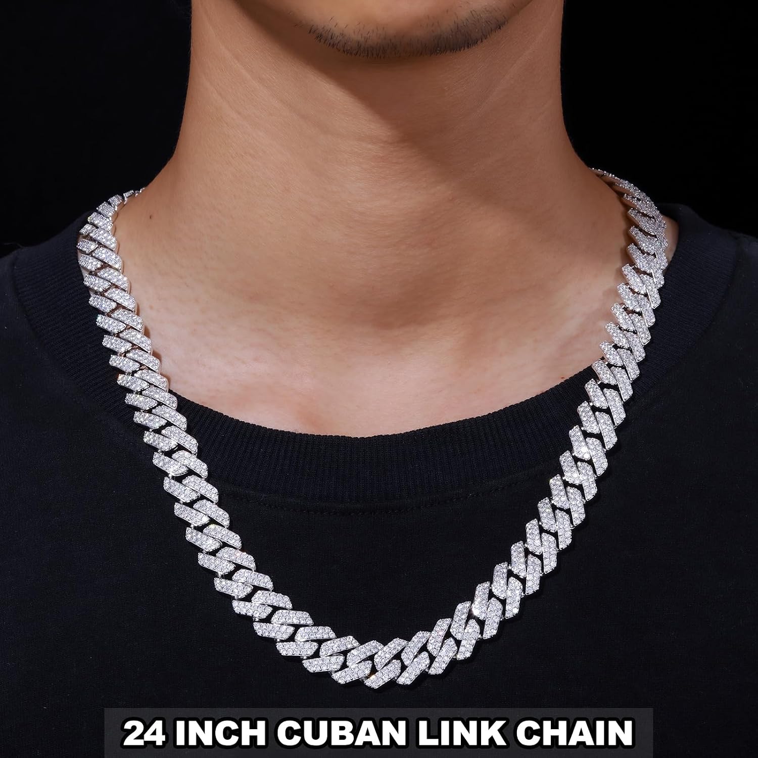 Ucciyo 20MM Cuban Link Chain for Men Iced Out Miami Cuban Necklace 18k Gold Plated 5A+ Zicron 10MM/12MM/14MM/20MM Iced Out Chain Gold/Silver Bling Luxury Hip Hop Jewelry For Women Men