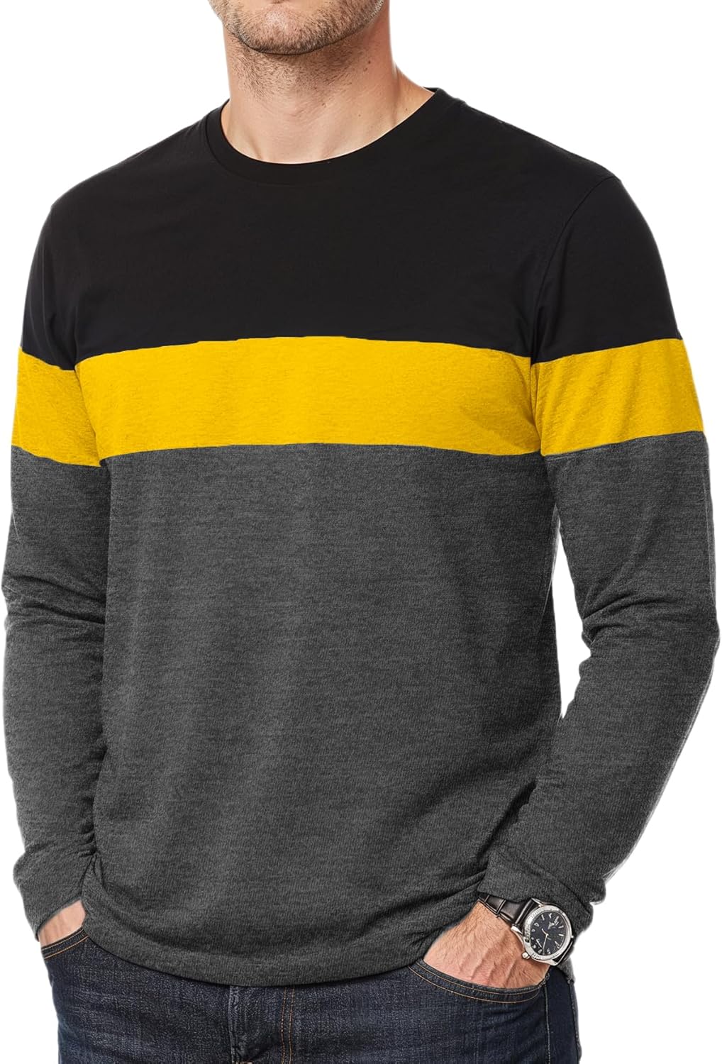 Decrum Mens Long Sleeve Shirt - Soft Casual Full Sleeves Crew Neck T Shirts for Men - Image 2