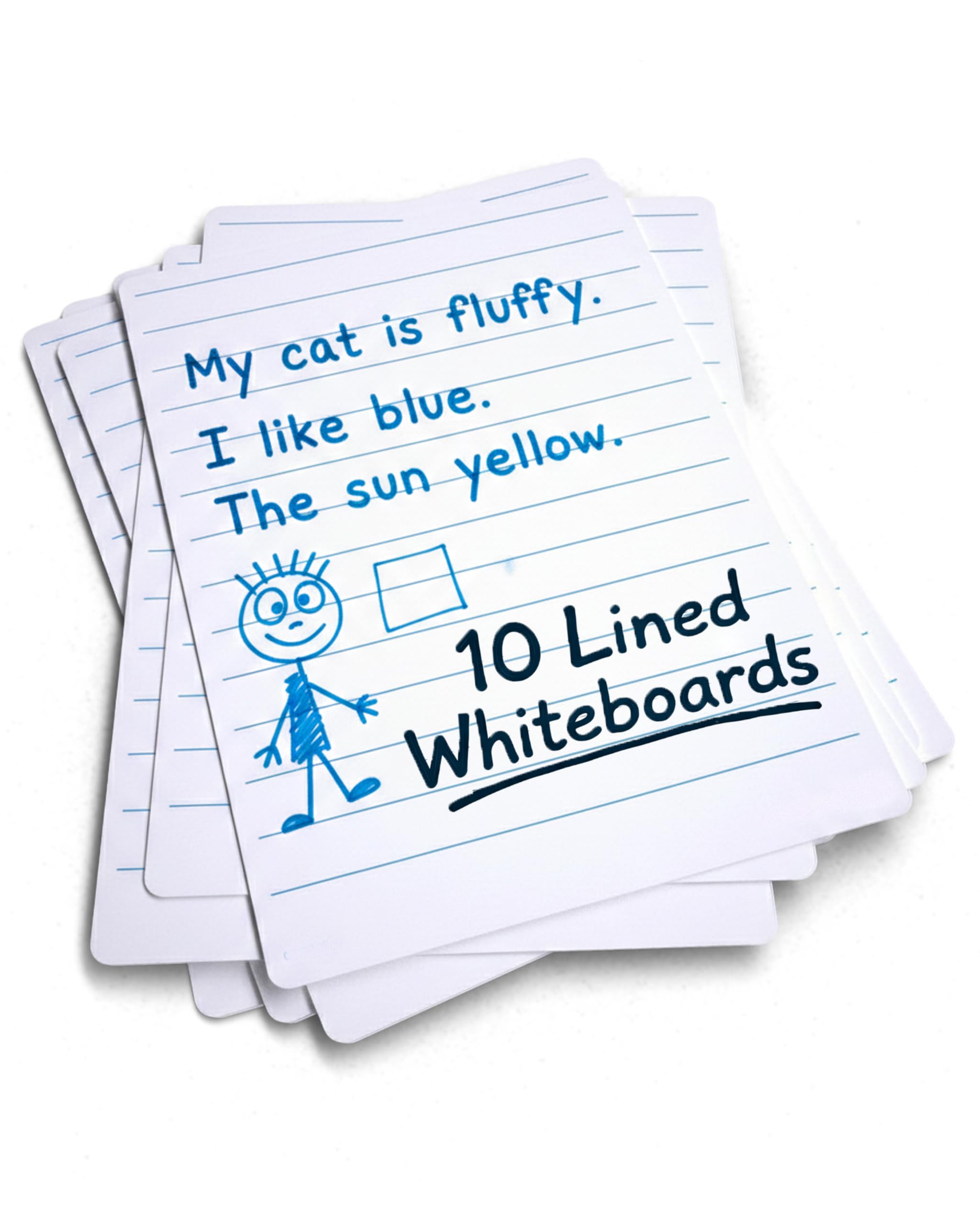 Show-me - A4 Mini Whiteboards | Lined Drywipe Boards | Lightweight 0.5mm Super-Flexible Design | Portable Classroom and Study Essential for School Use, Pack of 10