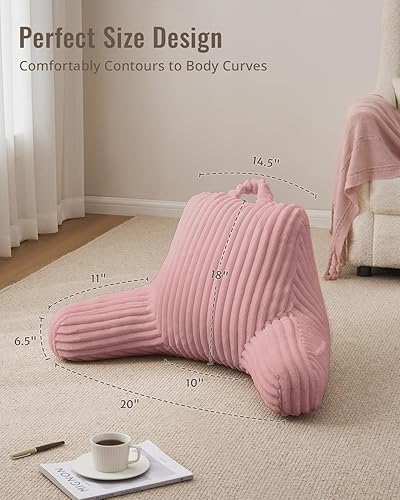 Miniatura 4 de Blissful Diary Almohada de lectura para sentarse en la cama, almohada de espalda de franela para adultos y niños, cojín de respaldo para sentarse en