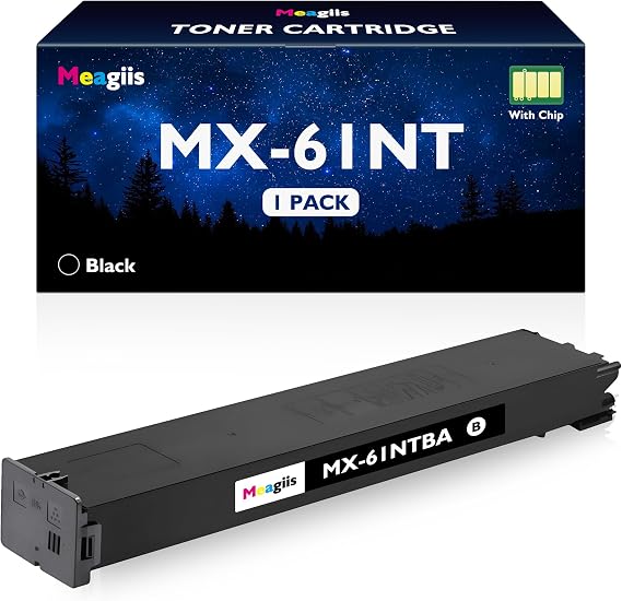 MX-60NT MX-61NT Black Toner Cartridge 1-Pack Replacement for Sharp | MX-60NT-BA MX-61NT-BA MX-60NTBA MX-61NTBA MX60NTBA MX61NTBA Toner for MX-2630 MX-3050 MX-3051 MX-3071 MX-4071 MX-5071 MX-6071