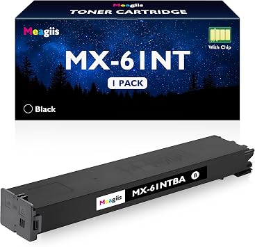 MX-60NT MX-61NT Black Toner Cartridge 1-Pack Replacement for Sharp MX-60NT-BA MX-61NT-BA MX-60NTBA MX-61NTBA for MX-2630 MX-3050 MX-3051 MX-3071 MX-4071 MX-5051 MX-5071 MX-6050V MX-6070N Printer