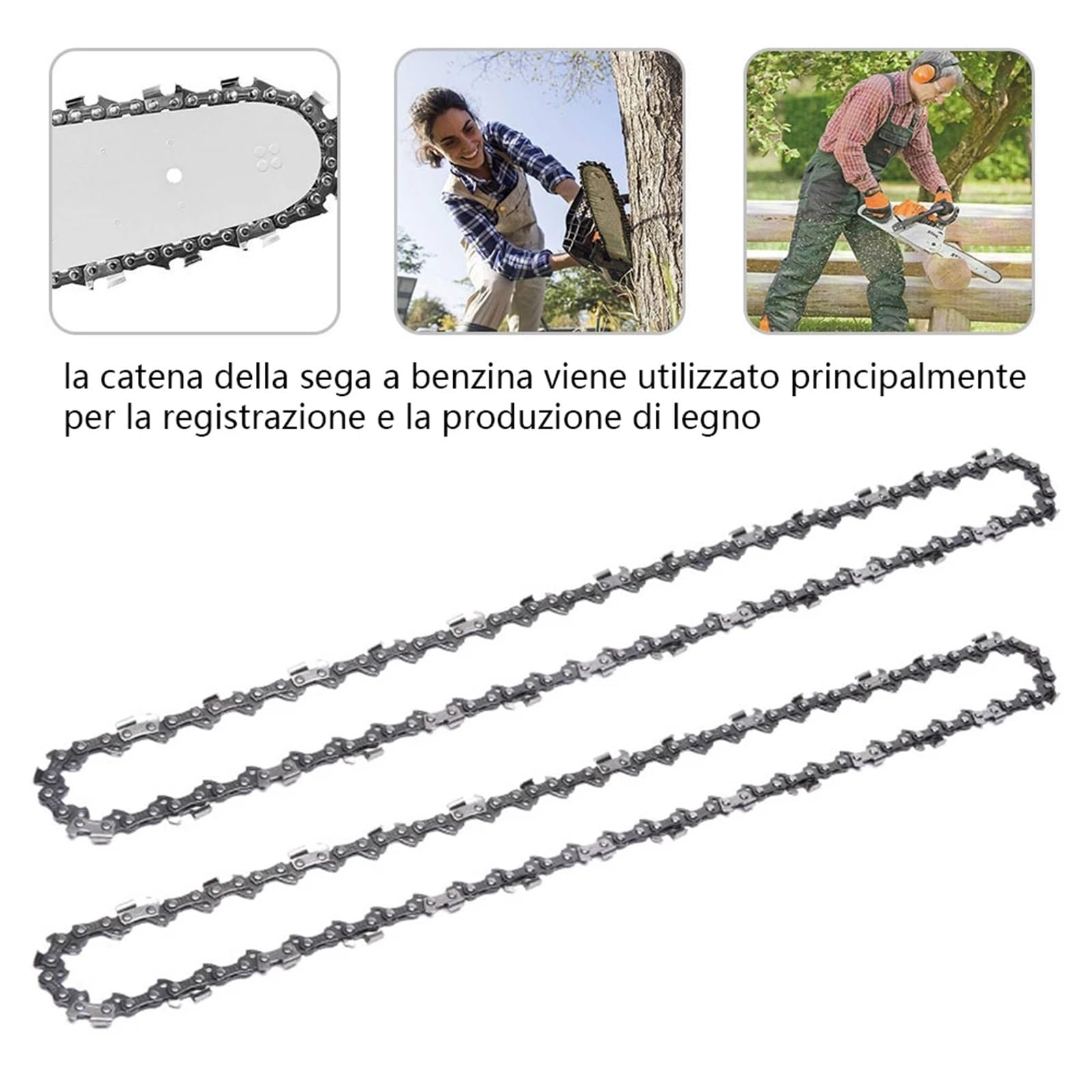Cadena de Motosierra de 16 Pulgadas, Cadena de Motosierra, Cadena 14 a 16 Pulgadas Repuesto for eléctrica(14inch)