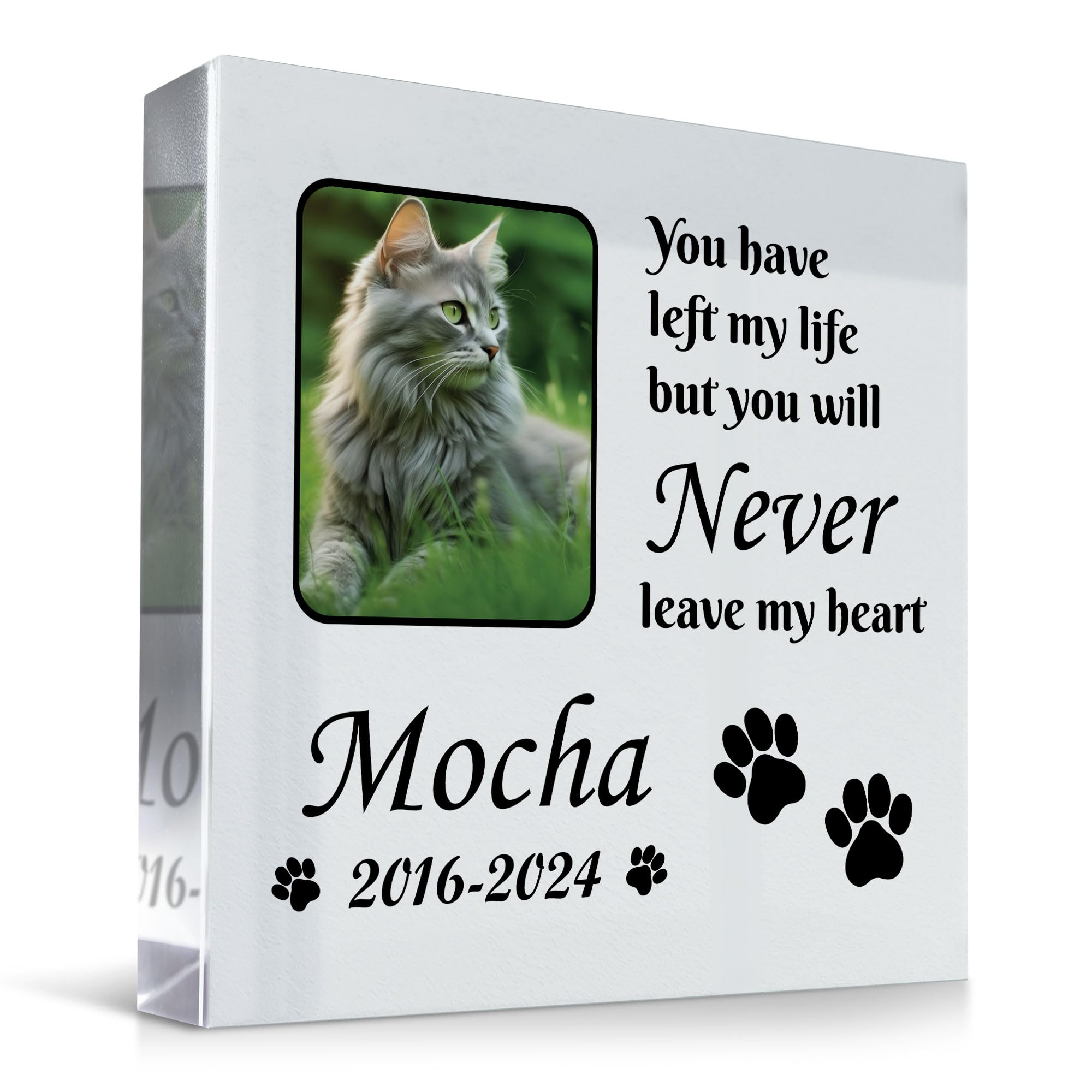 RED OCEAN Personalised Dog Memorial Gifts Custom Pet Memorial Plaques Pet Bereavement Gifts with Any Photo & Name Natural Slate Grave Plaque Gifts for Loss of Dog Cat Pet Puppy (Design 5)