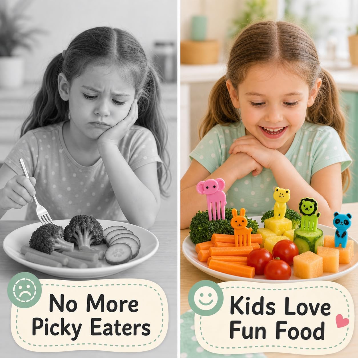30 Pcs Animal Food Picks for Kids, Reusable Plastic Mini Fruit Forks, Cute Bento Lunch Box Accessories, Food Grade Toddler Snack Picks for Fruit, Lunch, Party, School Meals image 4