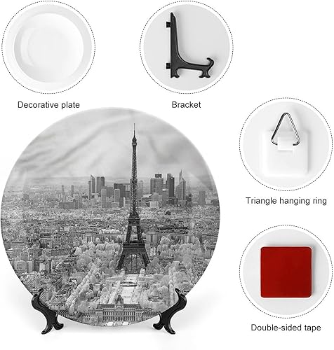 Miniatura 10 de Plato decorativo de porcelana redonda egipcia de 8 pulgadas, retrato de perfil de la reina Cleopatra culturas antiguas con impresión de cerámica