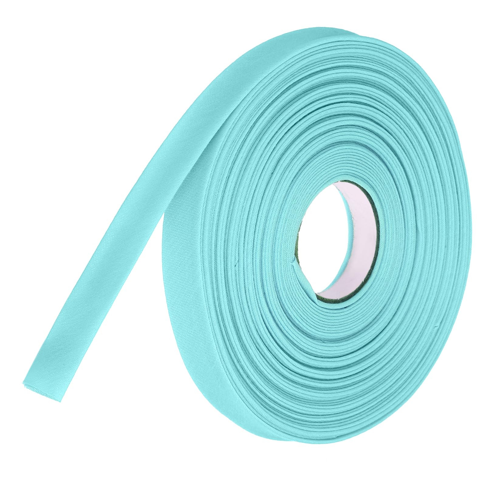 sourcing map 1.2cm Double Fold Bias Tape Polyester (Lake Blue 14.6m) โ image 1