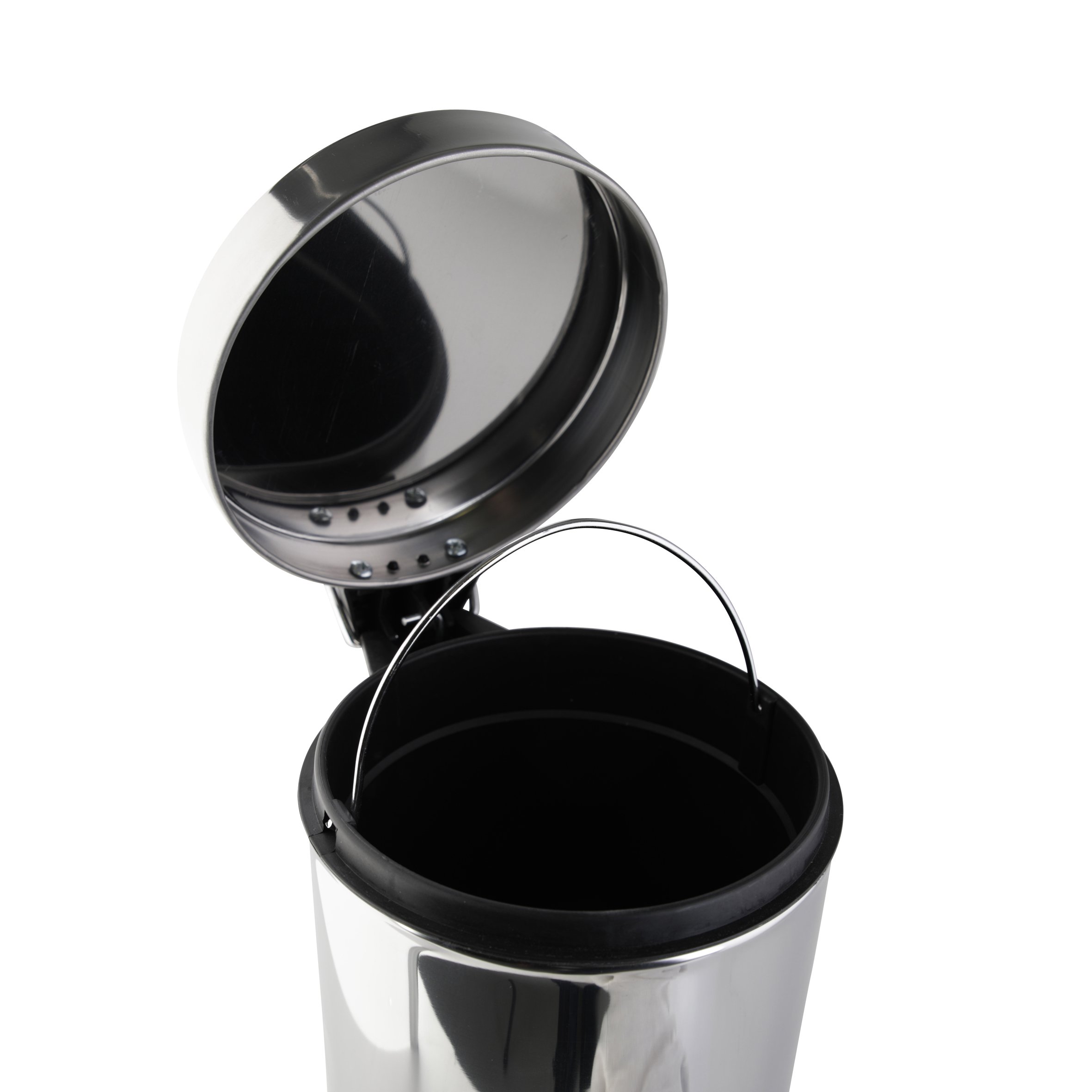 axentia Poubelle Cosmétique à Pédale 5 litres - Poubelle de Salle de Bain en Acier Inoxydable - Poubelle de Cuisine avec Couvercle