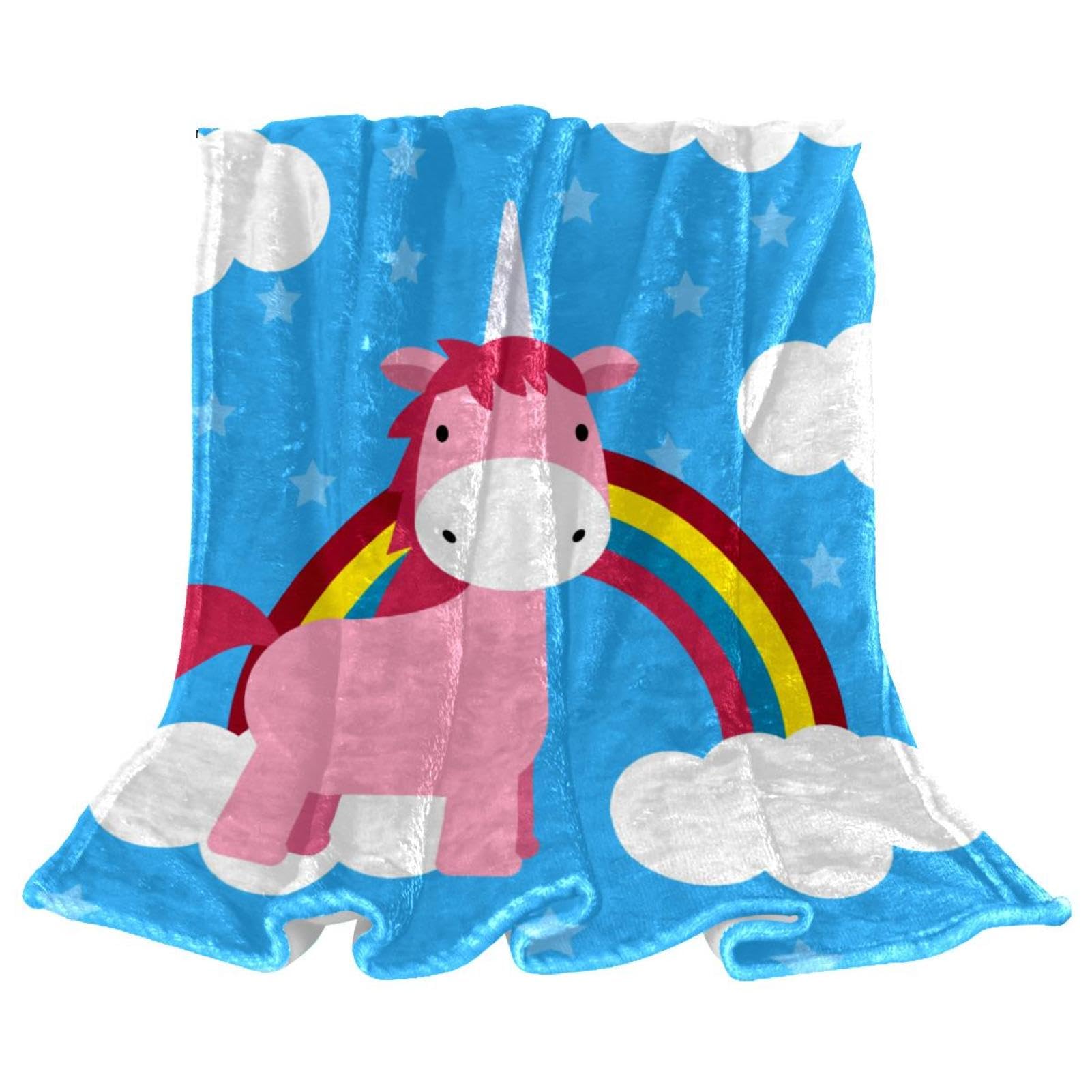 Couverture polaire licorne bleue pour envelopper vos enfants de tendresse et de magie
