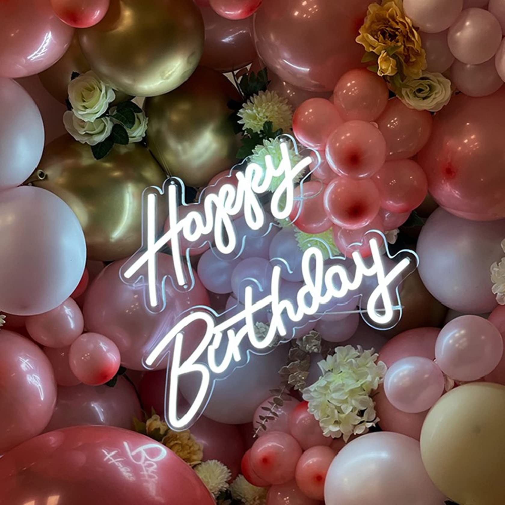 DYJD Personalizzato Party Neon Segno Flex LED Testo al Neon Light Segno Neon LED Personalizzato LED Neon Segno Casa Compleanno per la Stanza,Happy Birthday