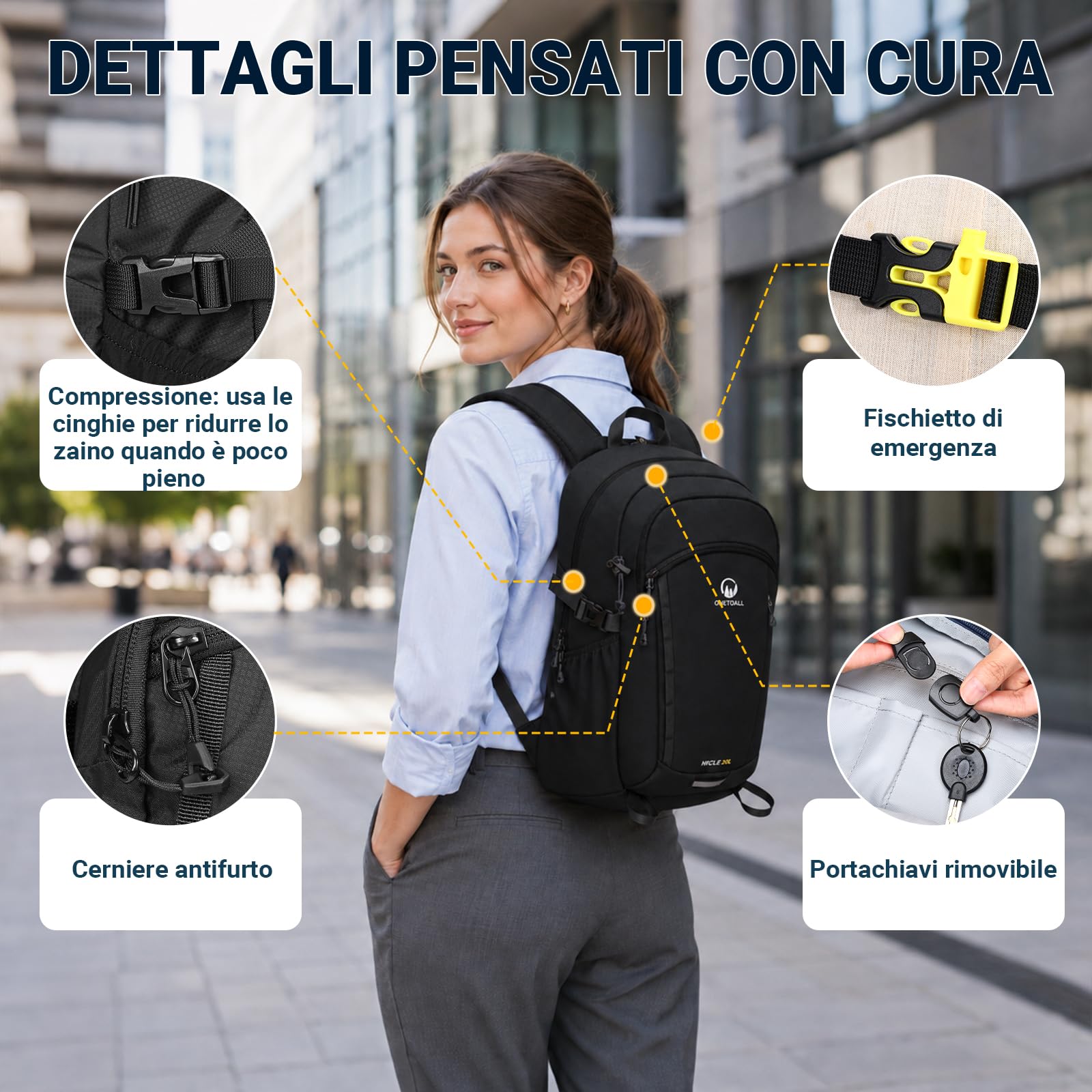Zaino Trekking 20L, Zaino Montagna 20 Litri, Zaini Impermeabile Uomo Donna per Escursione|Hiking|Viaggio|Sci|Ciclismo, Ultraleggero Solo 510g