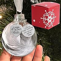Vista 16 de Adorno conmemorativo de Navidad transparente, bola de plumas, A Piece of My Heart is in Heaven, Loss of Loved One Aunt Christmas Tree Hanging Pendan