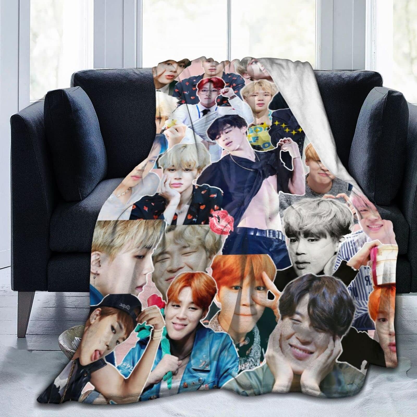 Blanket Jimin Soft and Comfortable Flannel Throw Blankets for Sofa Office Travel Home Decoration Cozy Plush Beach Blanket Gift