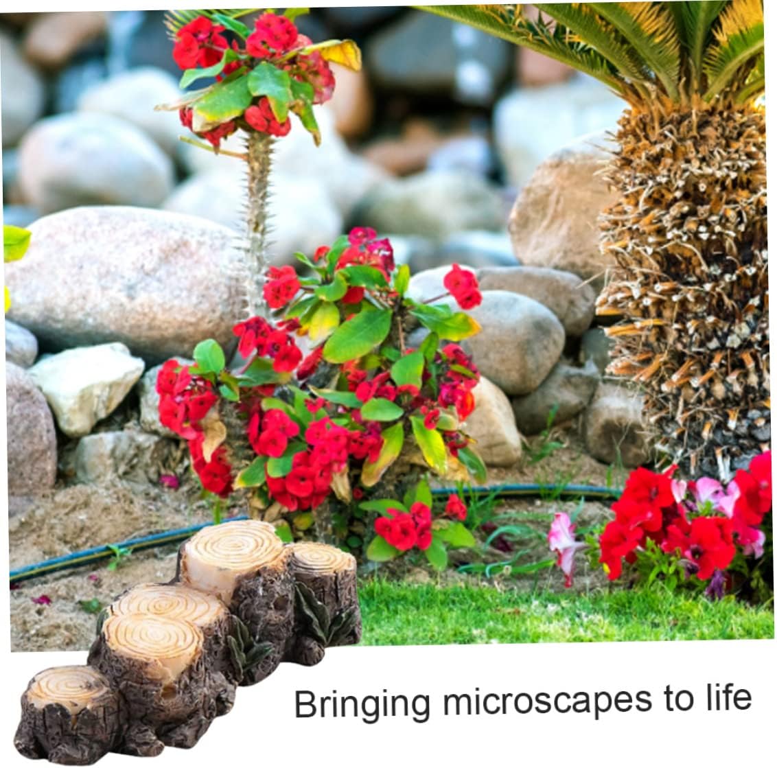 Miniature Tree Stump Mini Resin Bridge Fairy Garden Ornament Micro Landscape Decoration Fairy Garden Stump Mini Resin StumpMiniature Stump Decor Mini Fairy Garden Ornament