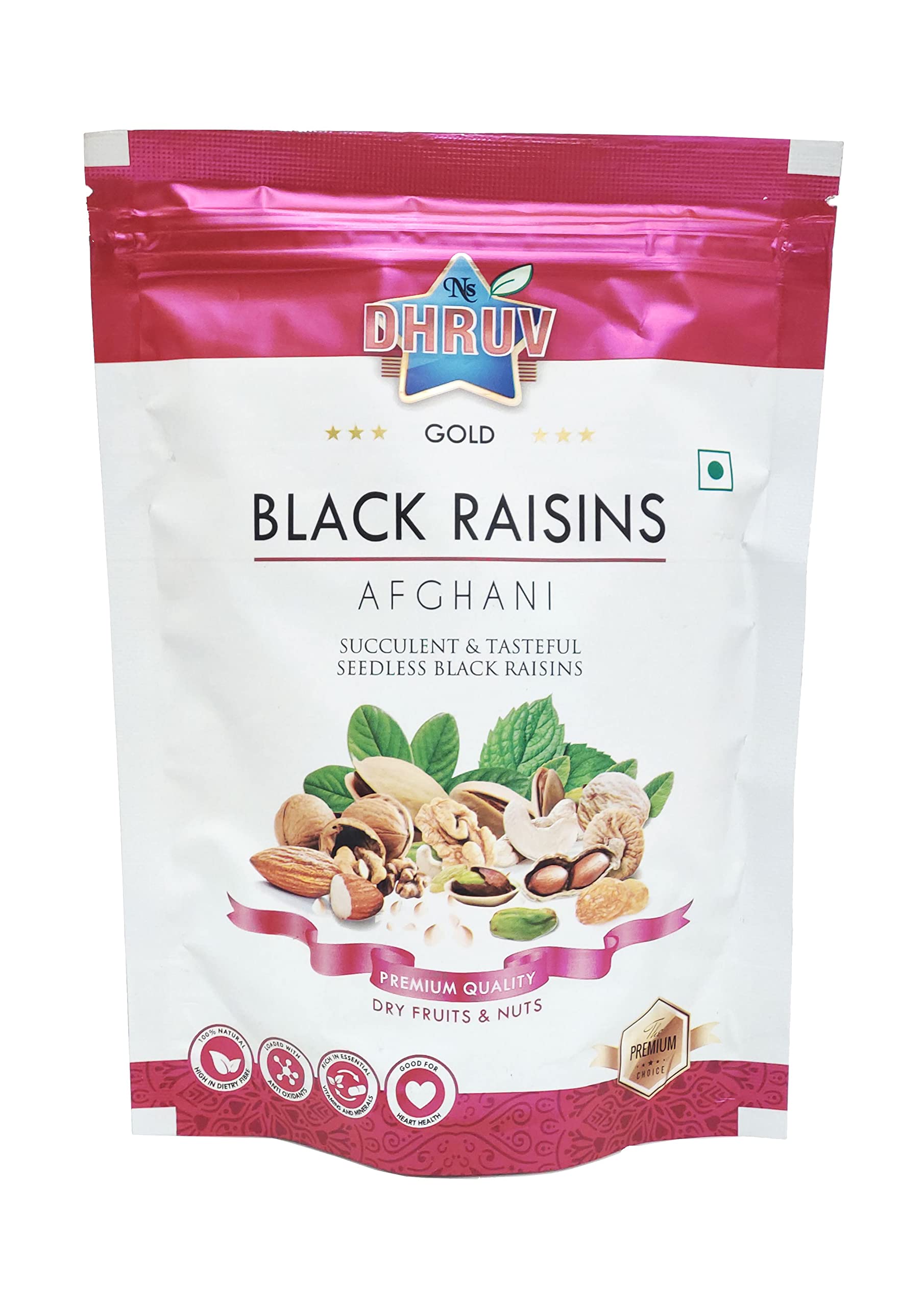 DHRUV Gold Afghani Black Seedless Raisins | Kaali Drakh 1 Kg, 4 Packs Of 250 Gms Each (B09H6ZB51P) Amazon Price History, Amazon Price Tracker