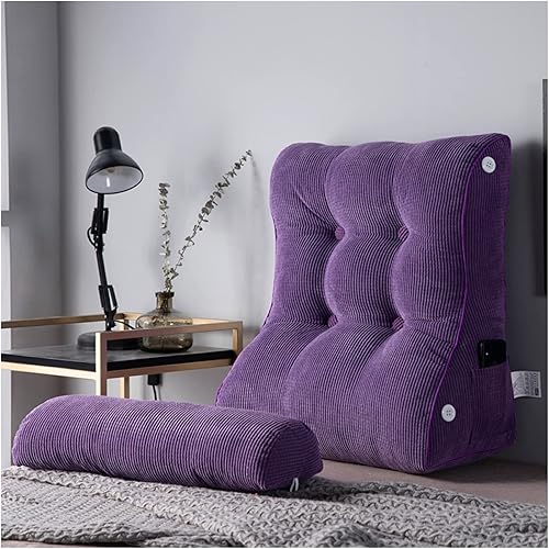 Miniatura 1 de LUHAMEG Almohada de lectura para sentarse, respaldo de cuña en la camasofá, almohada triangular de lectura, cojín de apoyo lumbar con almohada