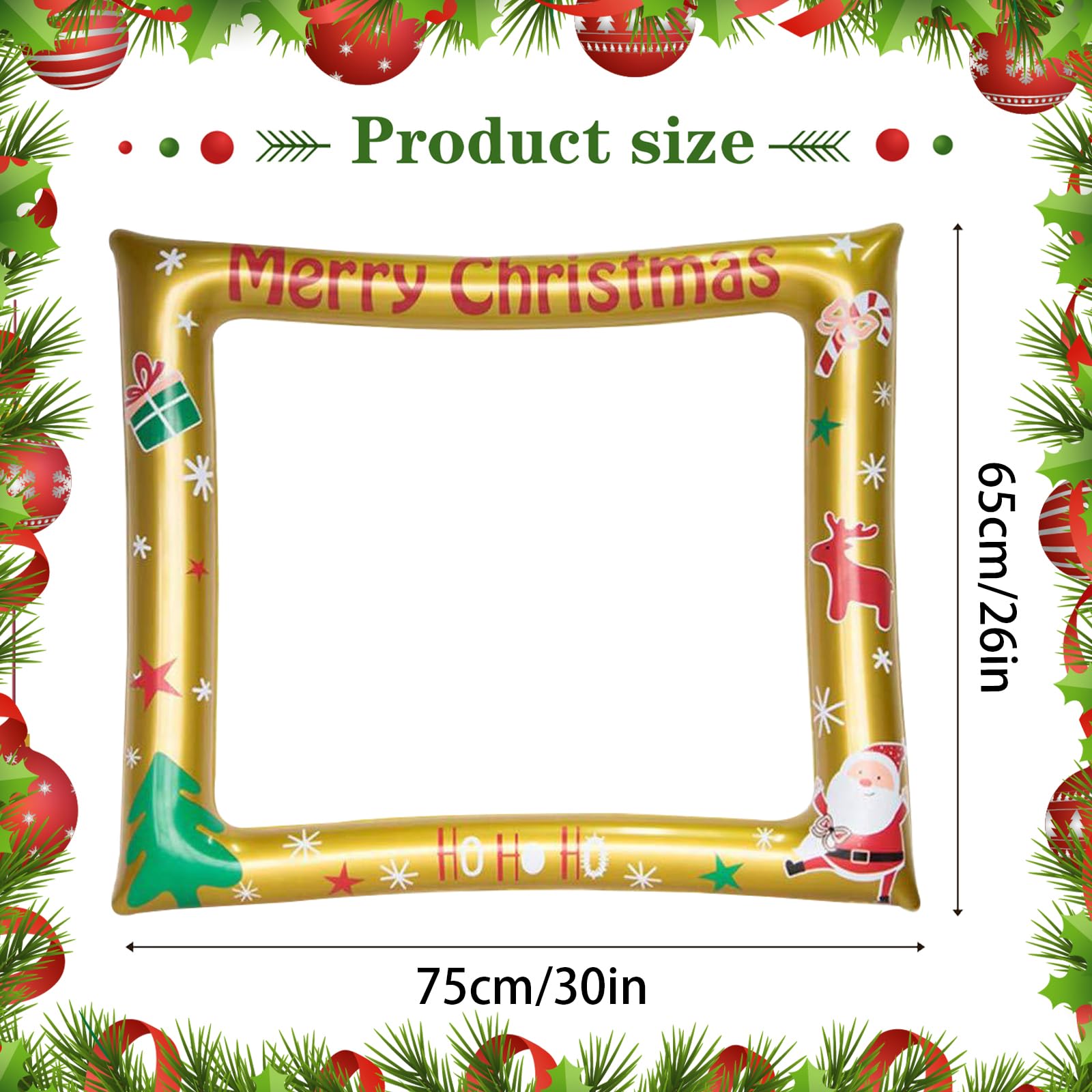 Kit Accessoires Photobooth Noël 38 Pièces - Avec Cadre Photo Gonflable, Décorations Pour Fêtes Et Selfies