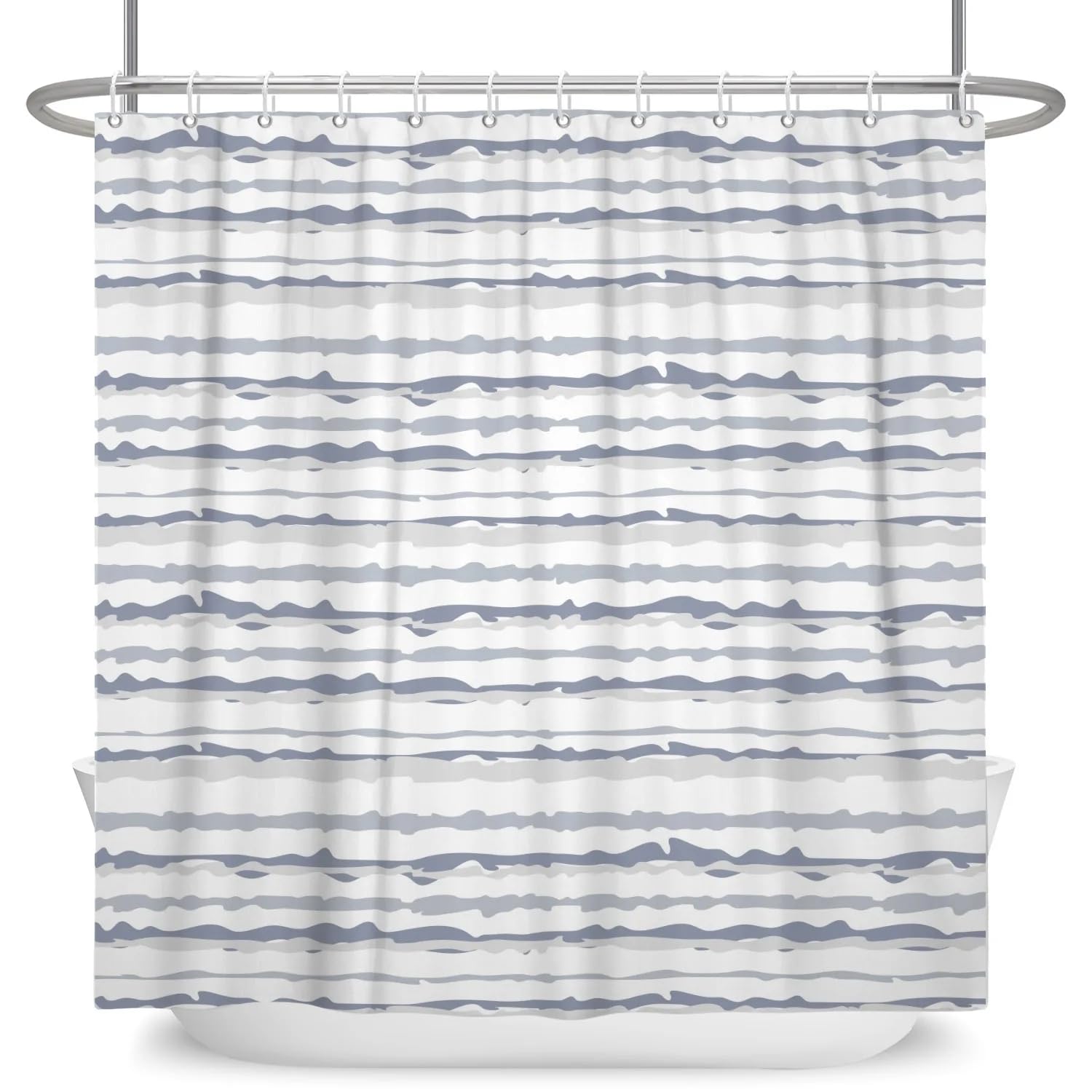 Duschvorhang 240x200 mit Abstrakten Streifen für Badezimmer, Einfacher Geometrischer Badevorhang mit Haken, Moderne Ästhetik, Wasserdichtes Polyester Badewannendekor, B240 x H200 cm (1er Pack)