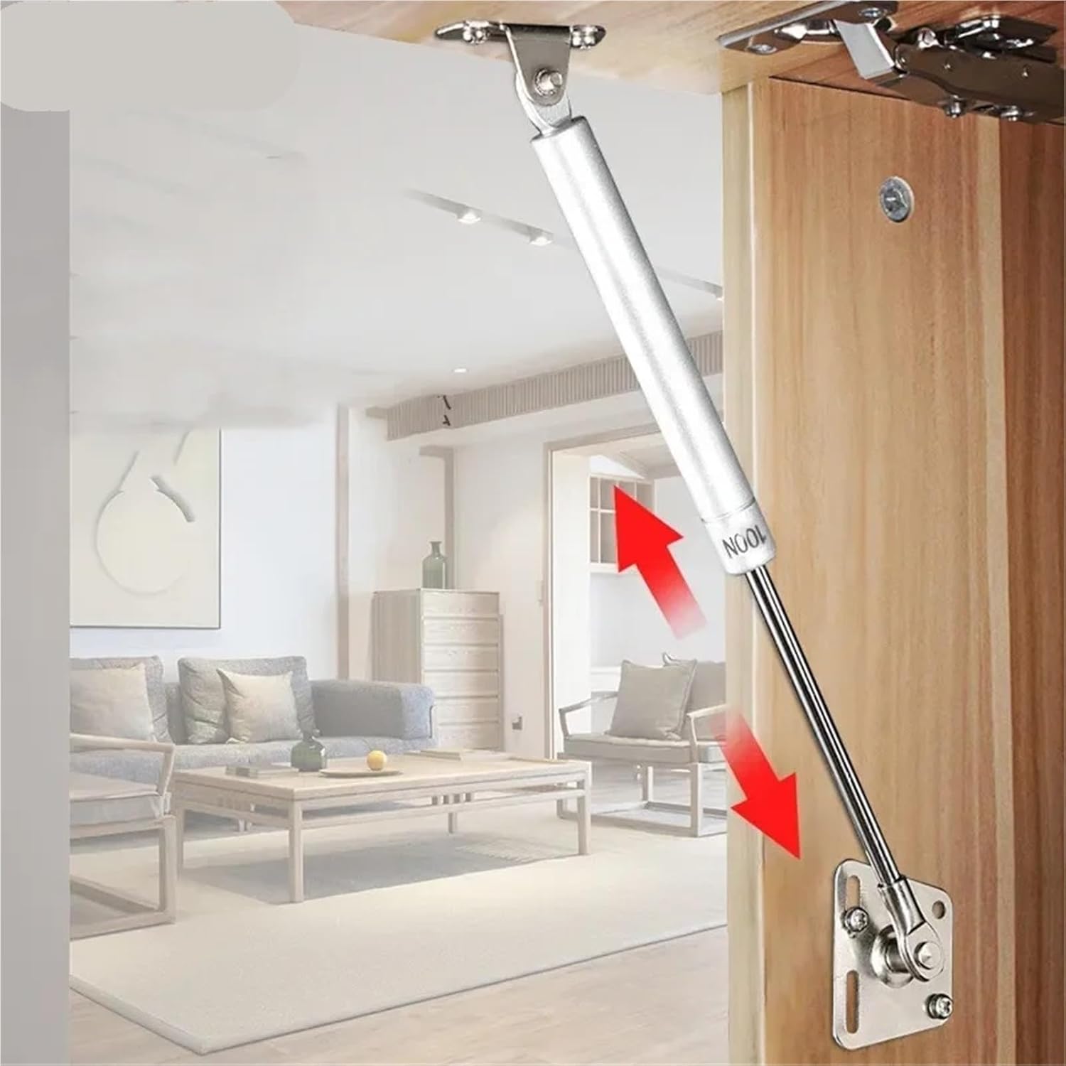 1Pc Hydraulic Support Rod Cabinet Door Pneumatic Upturning Brace Damping Silent Hydraulic Rod Furniture Telescopic Door Closer 1Pcs(A)