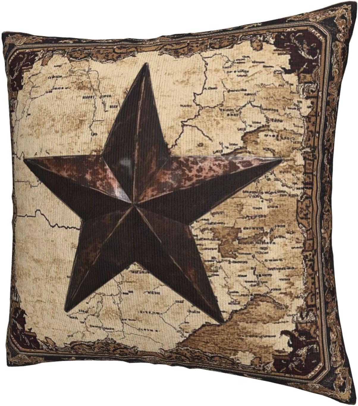 Western Texas Star Throw Pillow Covers Set of 2 Couch Pillow Case Decoration Cushion Covers for Sofa Home Living Room Bedroom Outdoor 18X18 Inch - Image 5