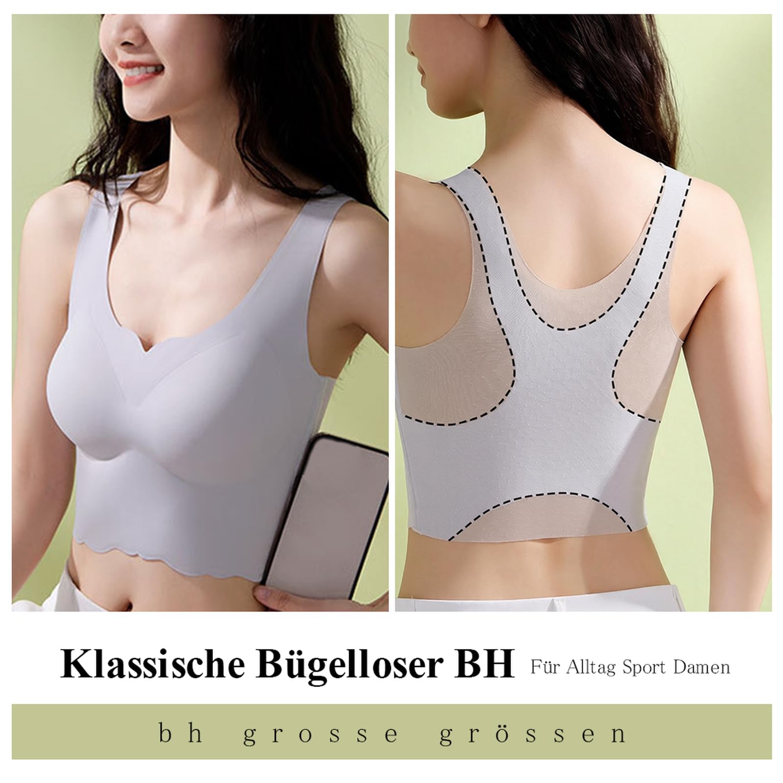 Sport BH Damen ohne bügel Push up BH Baumwoll Bustier Damen