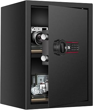 TIGERKING Digital Keypad Safe Box,1.8 Cubic Feet Medium Safe with Removable Shelf, Combination Lock Safes for Home, 19.68H x13.77W x11.81D