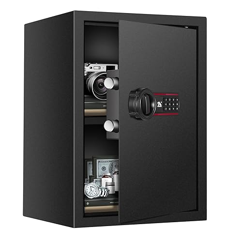 TIGERKING Digital Keypad Safe Box,1.8 Cubic Feet Medium Safe with Removable Shelf, Combination Lock Safes for Home, Office, Cash, Jewelry, Documents - E50SP