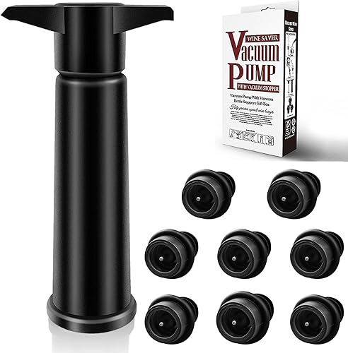 Miniatura 7 de Bomba ahorradora de vino con 4 tapones de vino al vacío, tapones para botellas de vino con silicona de grado alimenticio, a prueba de fugas,