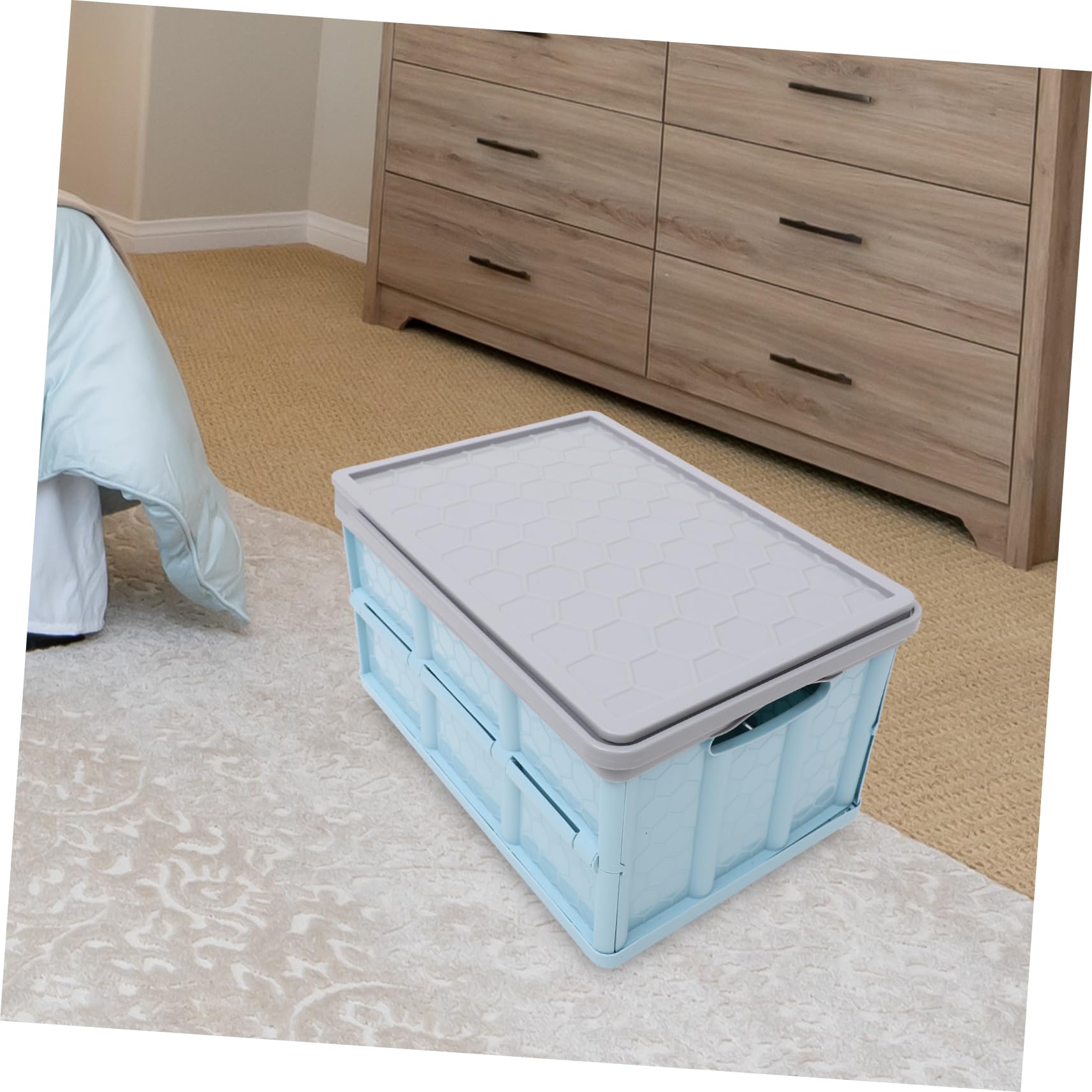 PLAFOPE Caja De Almacenamiento Plegable Grande Con Ruedas Para Ropa y Juguetes Organizador Multiusos Para Dormitorio y Maletero Caja Plástica Resistente Con Tapa Para Ahorro De Espacio