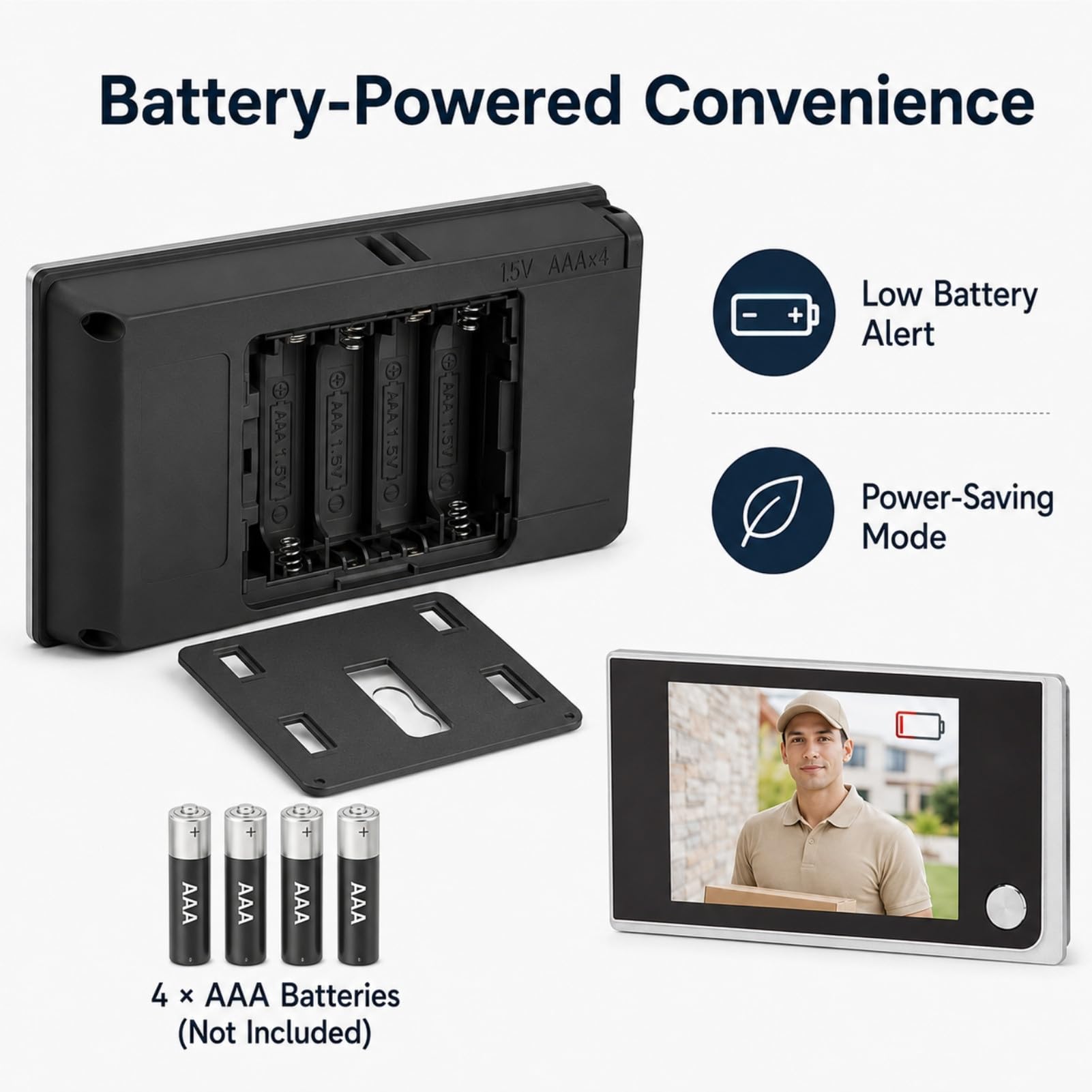 BuyWeek Mirilla electrónica para puerta digital, pantalla LCD de 3,5 pulgadas, aleación de zinc de 120 grados, para el hogar, la oficina, sin visión nocturna