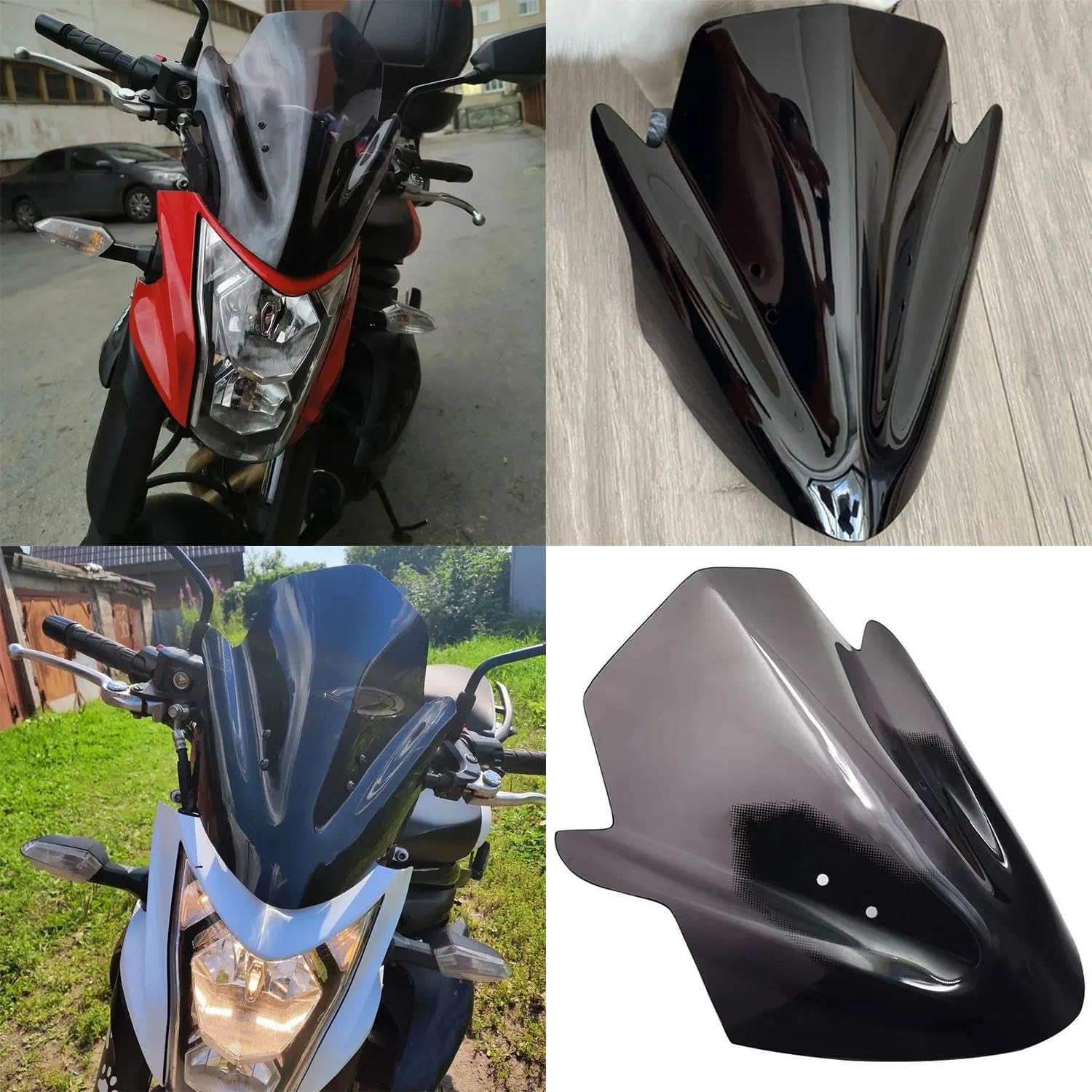 Dla KAWASAKI Dla Ninja ER6N ER650 2012 2013 2014 2015 2016 Szyba Przednia Motocykla Double Bubble Szyba Przednia Deflektory Wiatru Deflektor Przedniej Szyby Motocykla(Transparent 2)